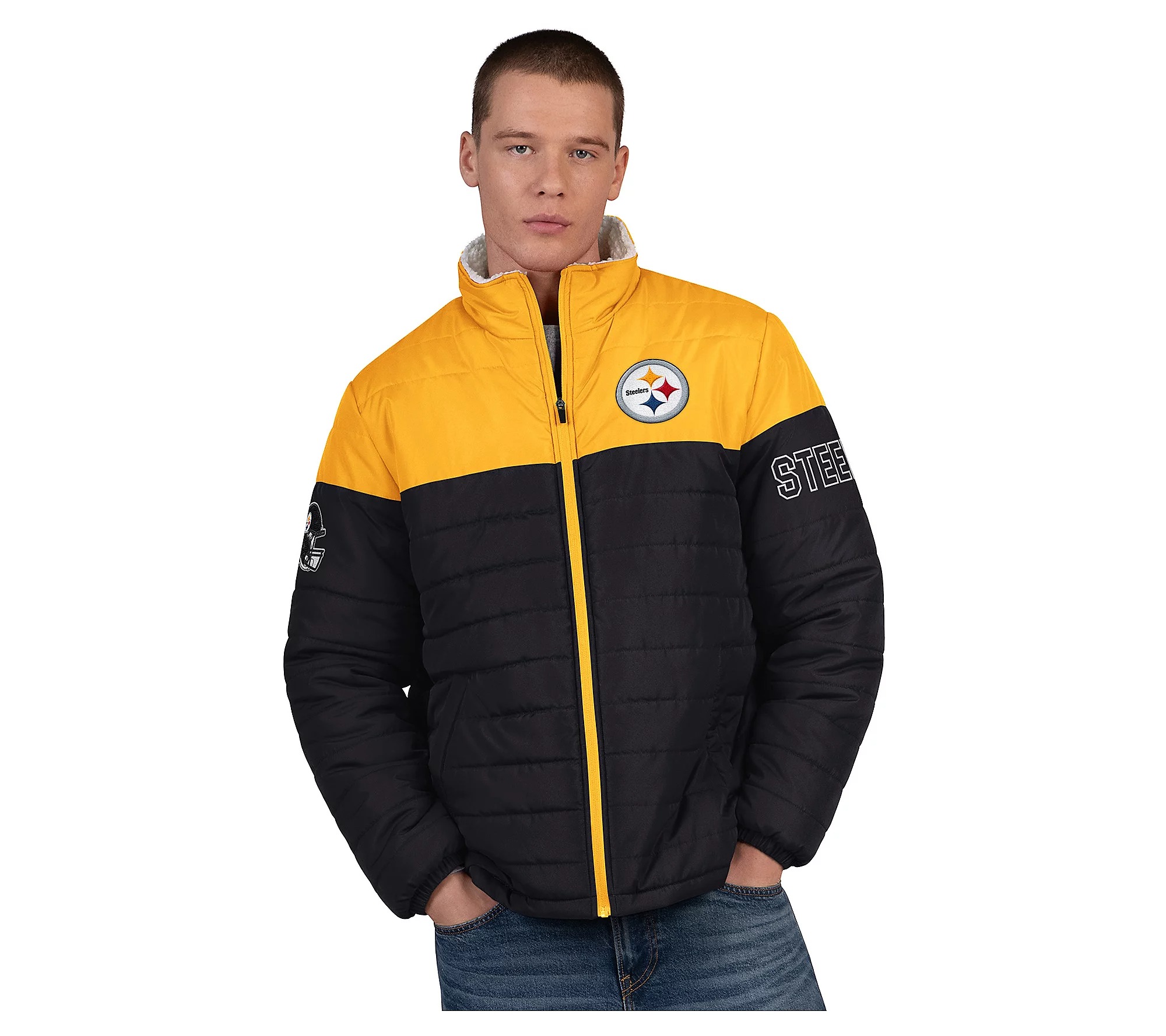 💝𝐐𝐕𝐂'𝐬 𝐁𝐥𝐚𝐜𝐤 𝐅𝐫𝐢𝐝𝐚𝐲 𝐃𝐞𝐚𝐥𝐬 - 𝐁𝐮𝐲 𝟏 𝐆𝐞𝐭 𝟏 𝐅𝐫𝐞𝐞✨NFL Officially Licensed Men's Polyfilled Sherpa Lined Jacket