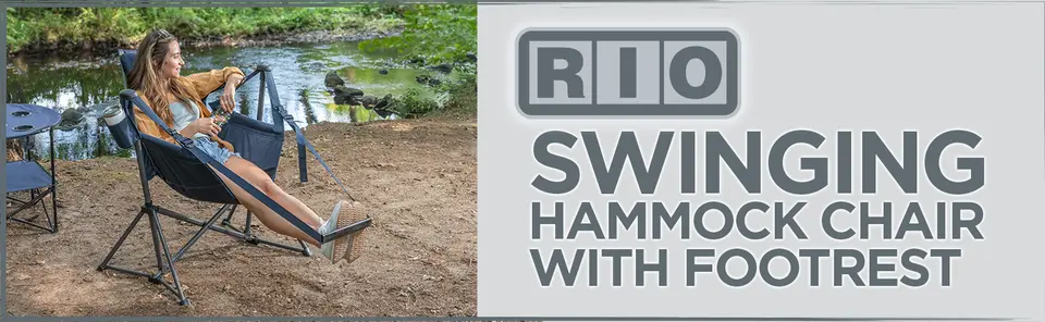 RIO Swinging Hammock Chair with Footrest