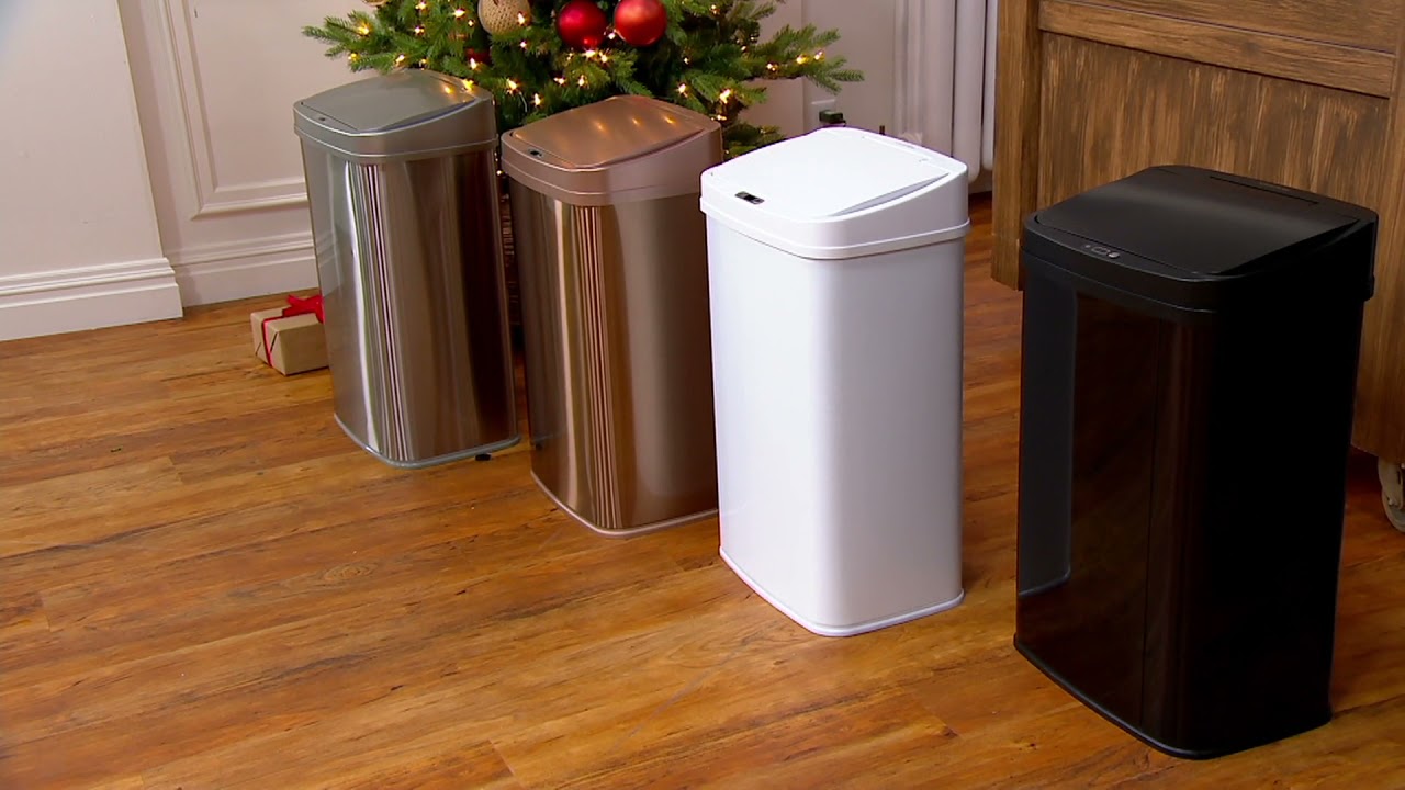 NINESTARS 13.2G Stainless Steel Motion Sensor Trash Can with Liners on QVC