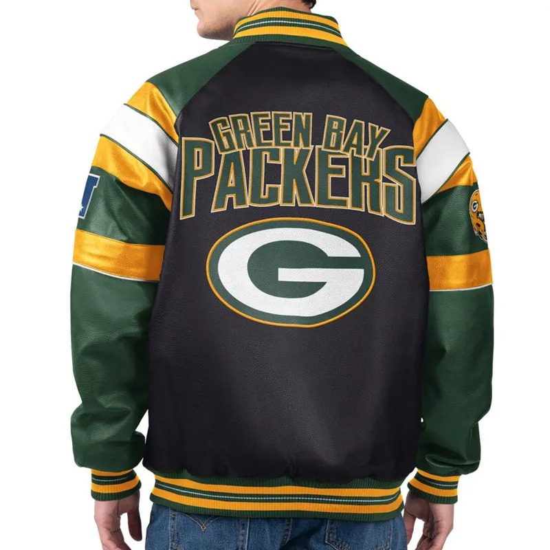 💝💝Last day of clearance!!💝Buy more, save more✨Licensed NFL Men's Faux Leather Varsity Jacket