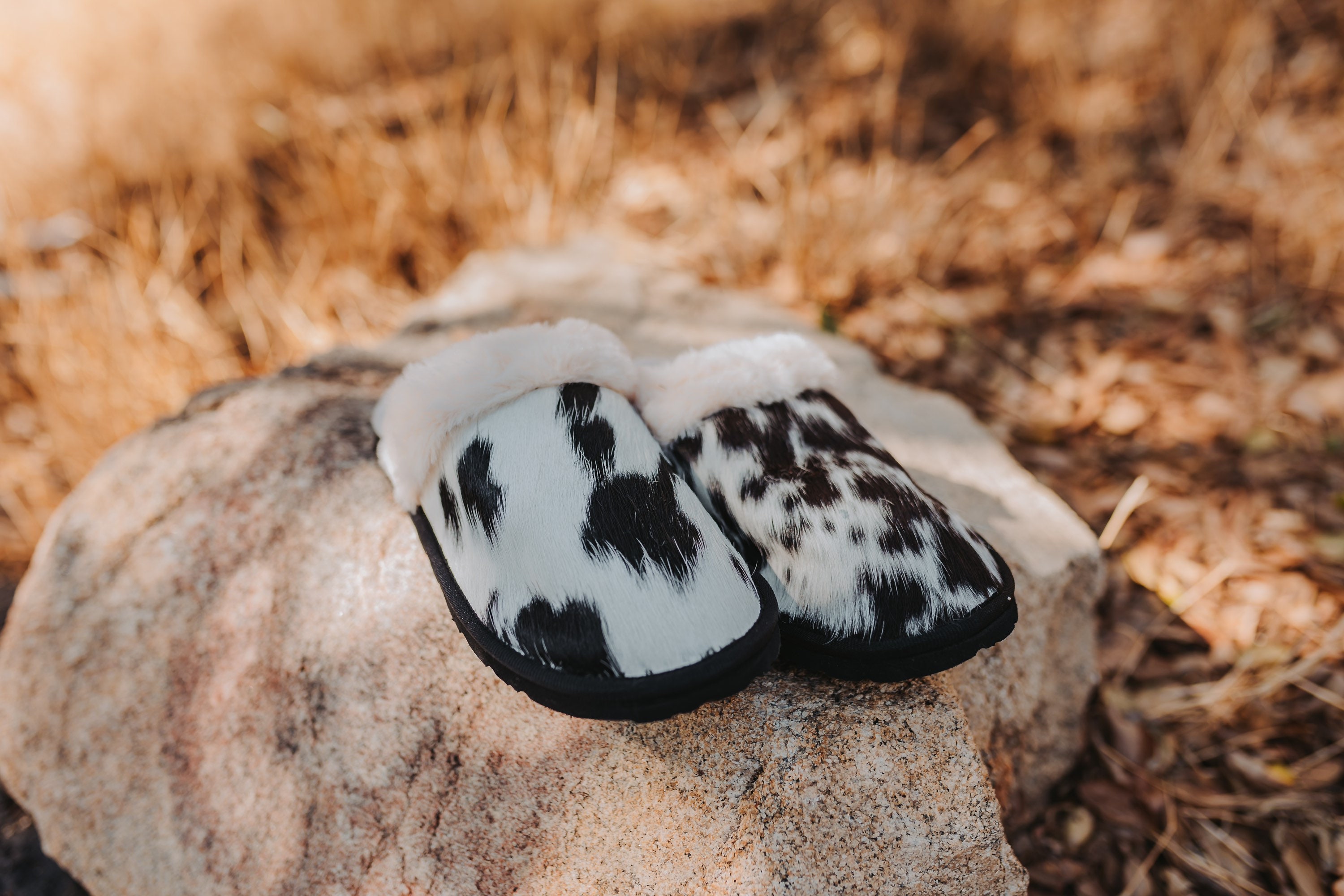 Genuine Cowhide Western Slippers House Shoes