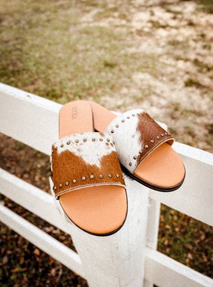 Genuine Cowhide Western Sandals Outdoor Flipflops Footwear