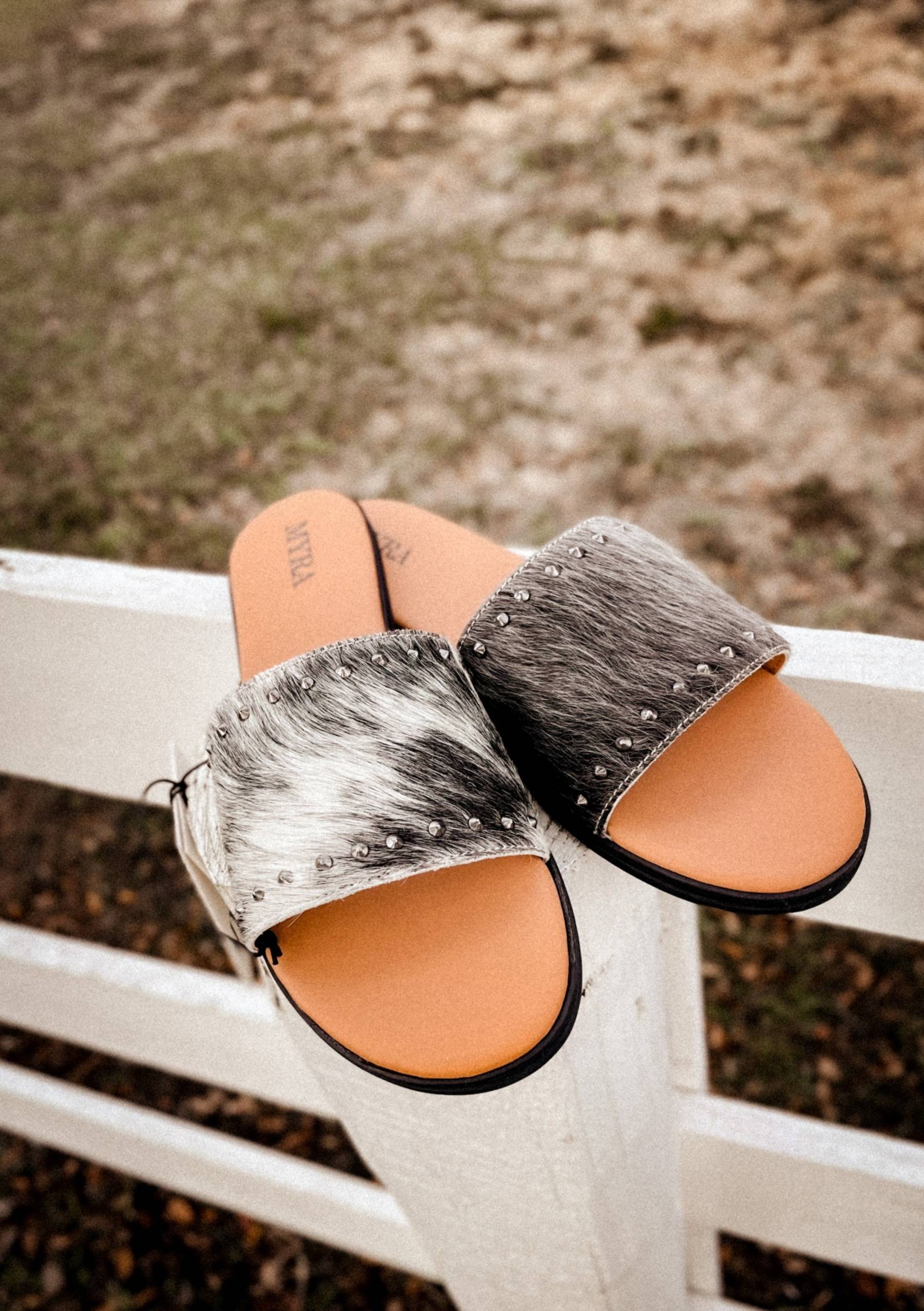 Genuine Cowhide Western Sandals Outdoor Flipflops Footwear