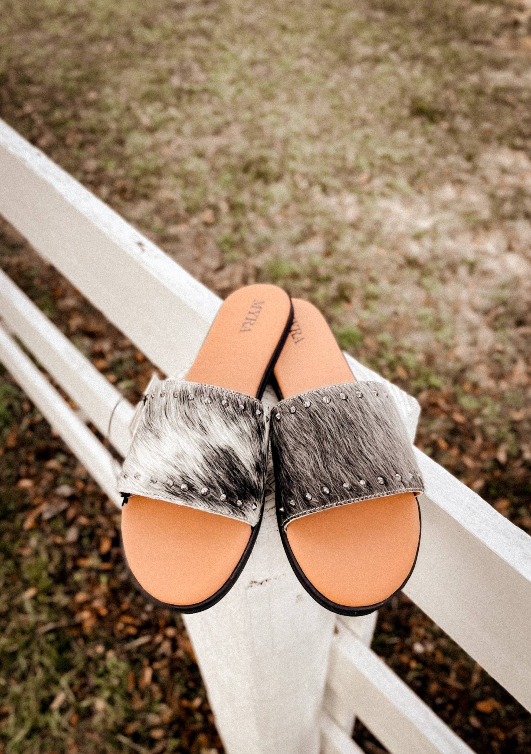 Genuine Cowhide Western Sandals Outdoor Flipflops Footwear