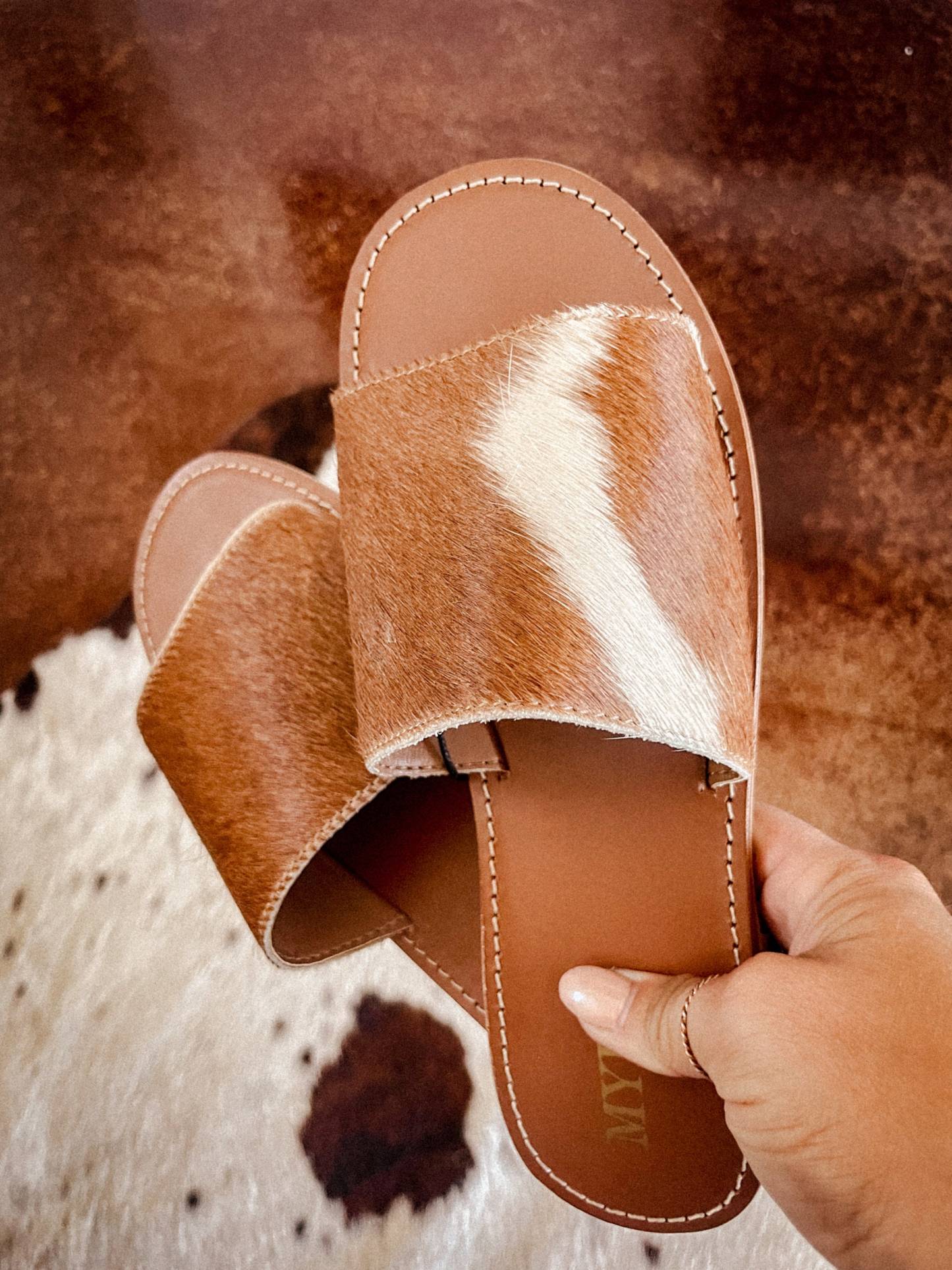 Genuine Cowhide Western Sandals Outdoor Flipflops Footwear