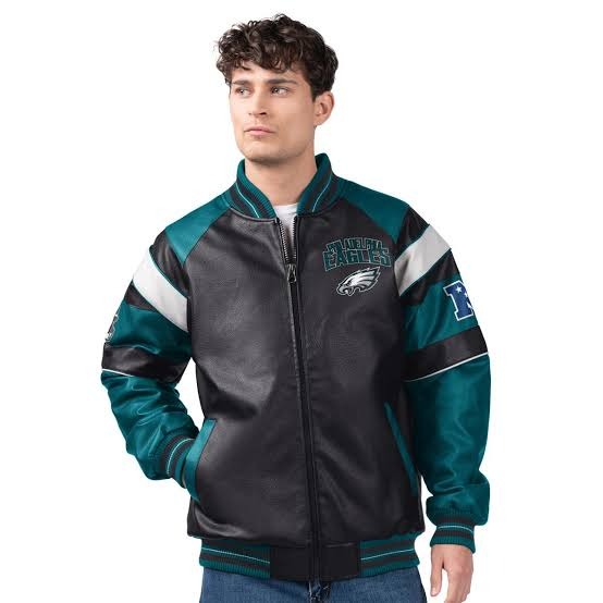 💝💝Last day of clearance!!💝Buy more, save more✨Licensed NFL Men's Faux Leather Varsity Jacket