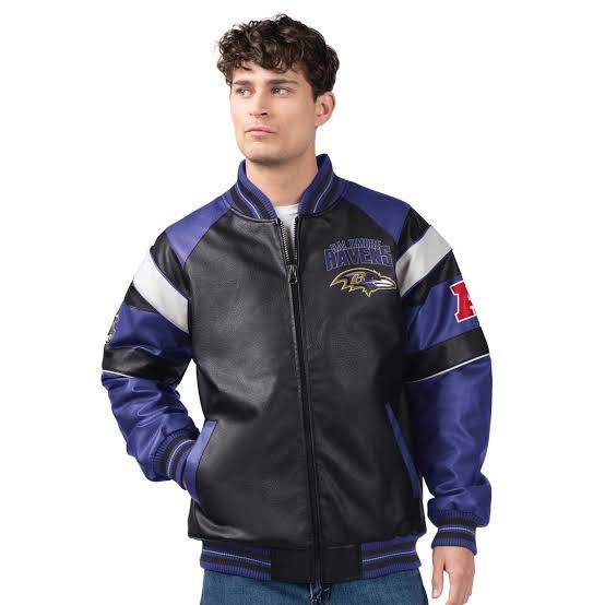 💝💝Last day of clearance!!💝Buy more, save more✨Licensed NFL Men's Faux Leather Varsity Jacket