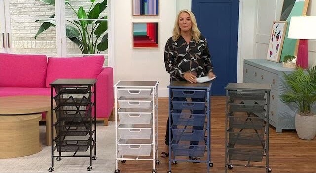 Origami 5-Drawer Cart with Wooden Top