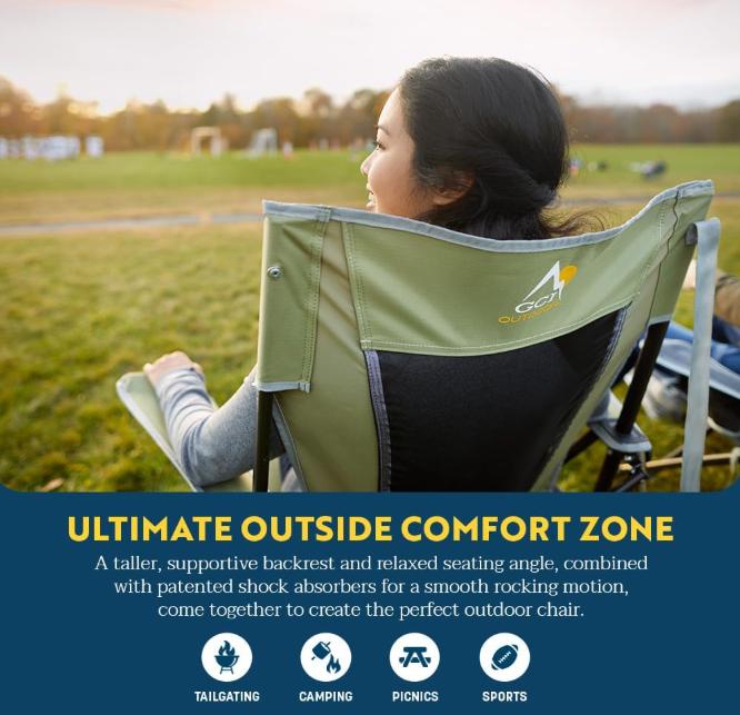 🔥Soon to Be Sold Out!!💥GCI Outdoor XL Pack Away Portable Rocking Chair✅400-lb Weight Capacity