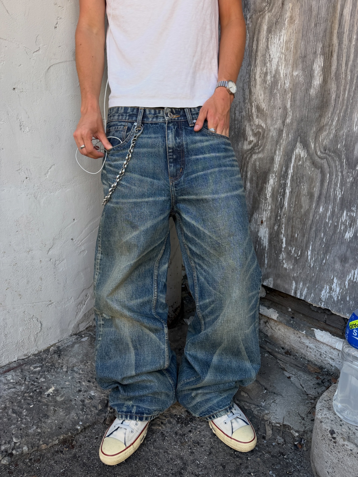 WASHED BOOTCUT SELVEDGE DENIM
