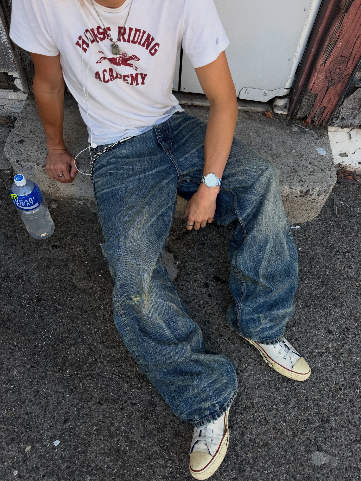 WASHED BOOTCUT SELVEDGE DENIM