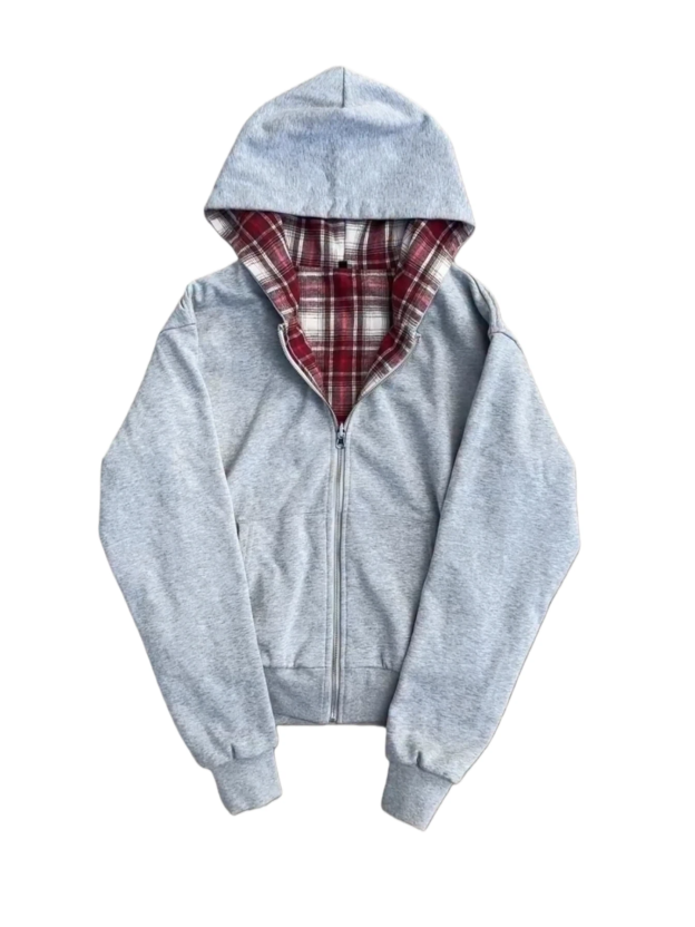 REVERSIBLE PLAID ZIP HOODIE