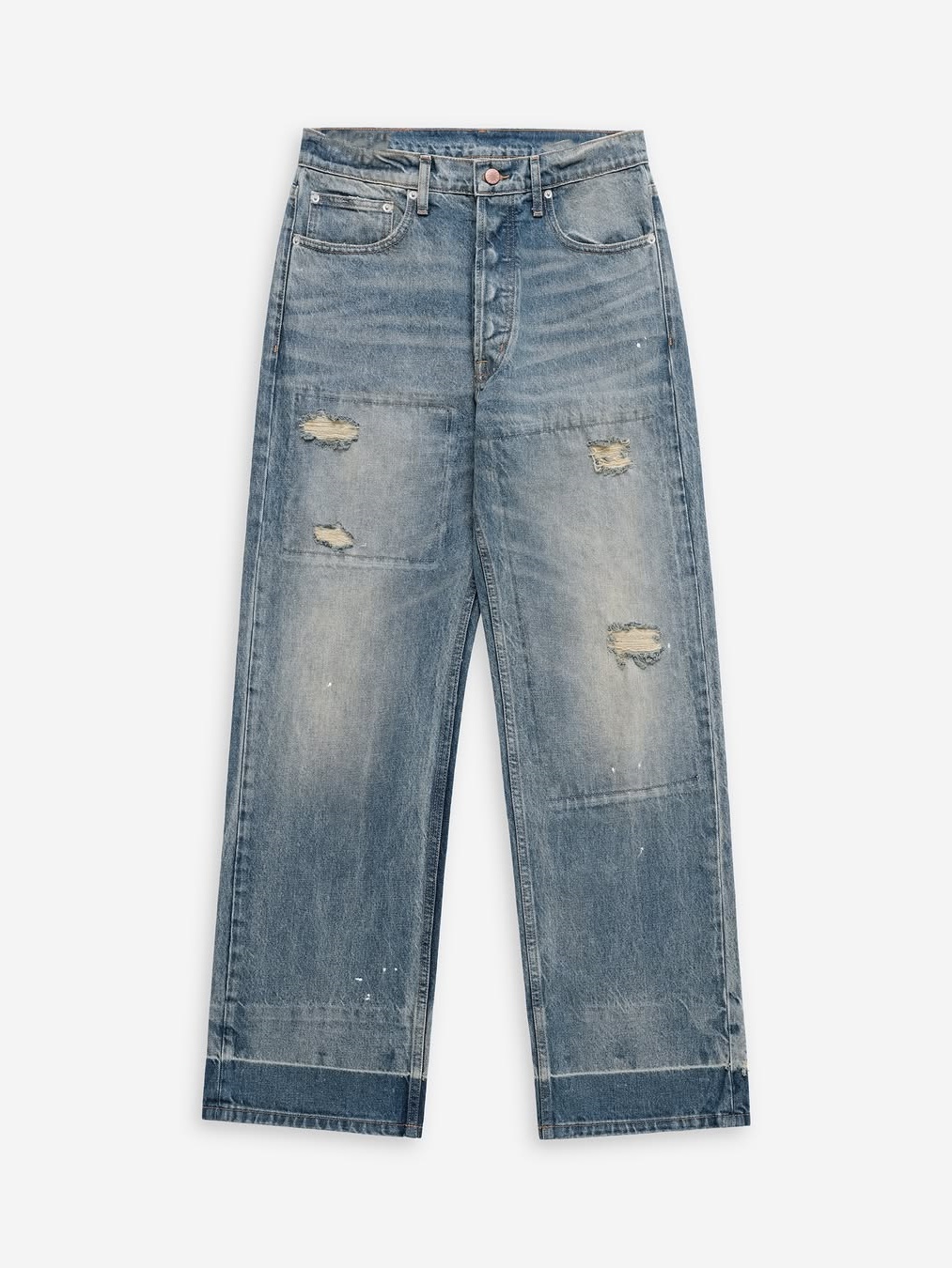 DISTRESSED PATCH JEANS