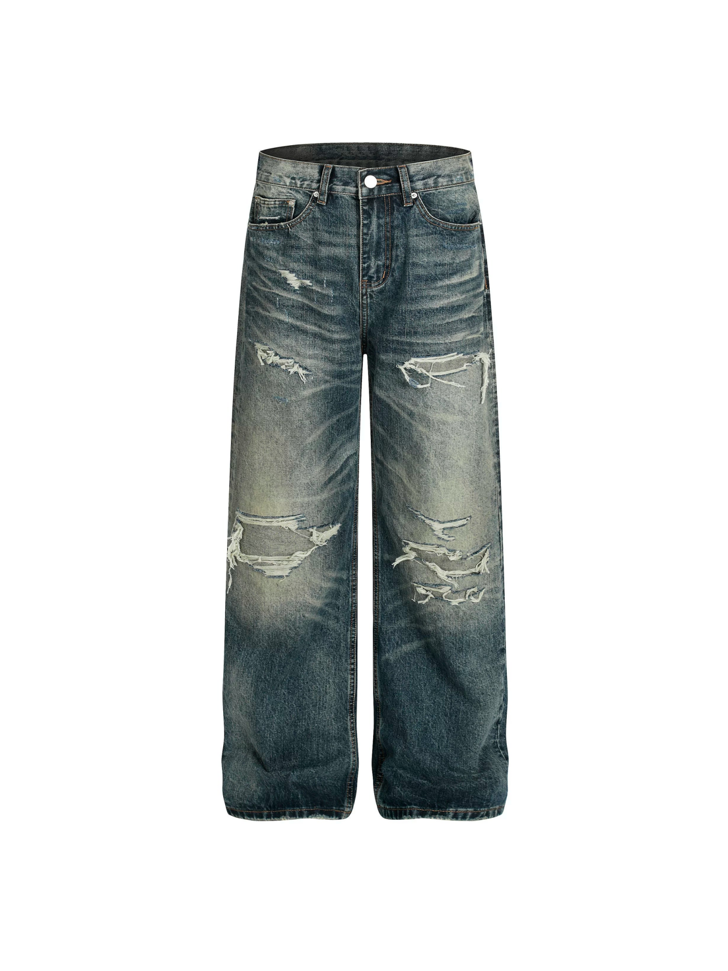 DISTRESSED WIDE JEANS