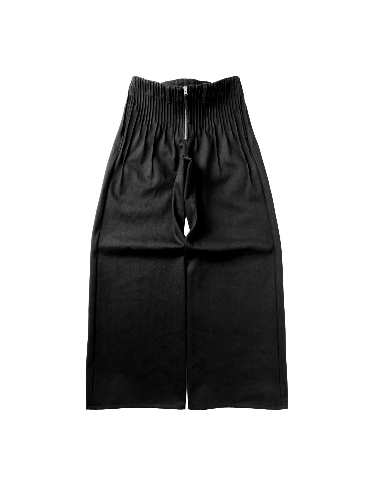 14 OZ PLEATED DENIM