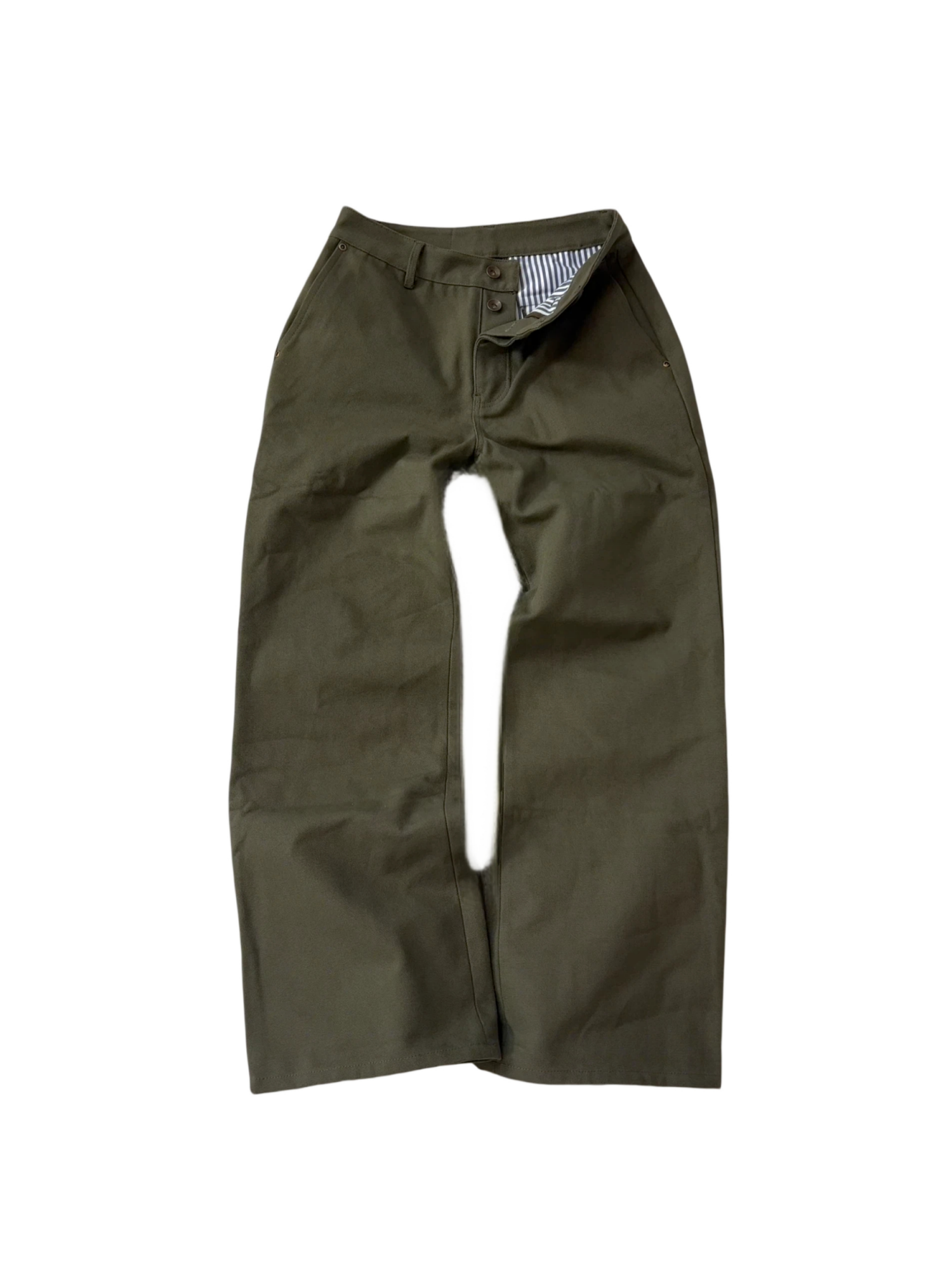 STRIPED-LINED CANVAS PANTS