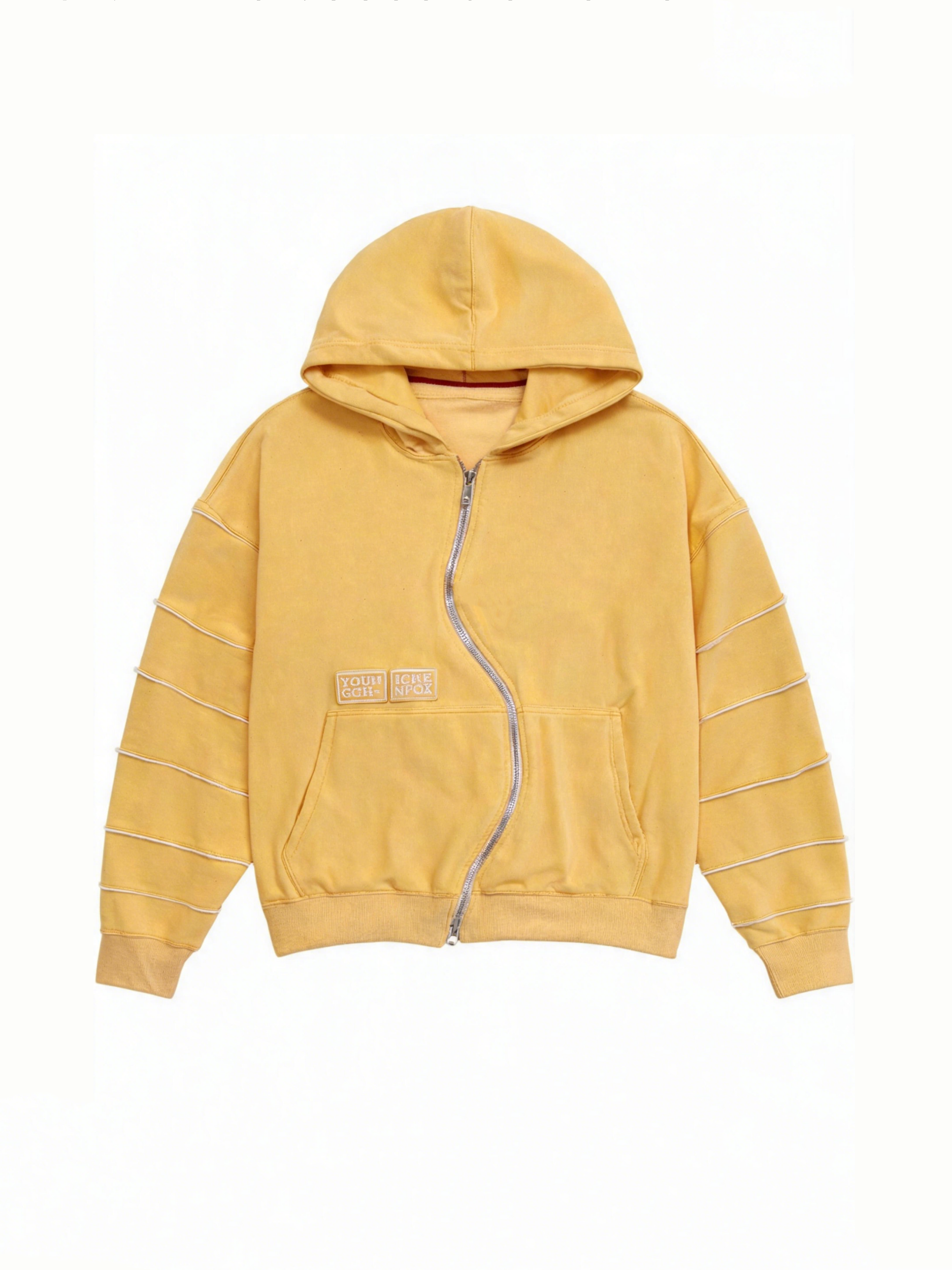 YELLOW WAVY ZIP-UP