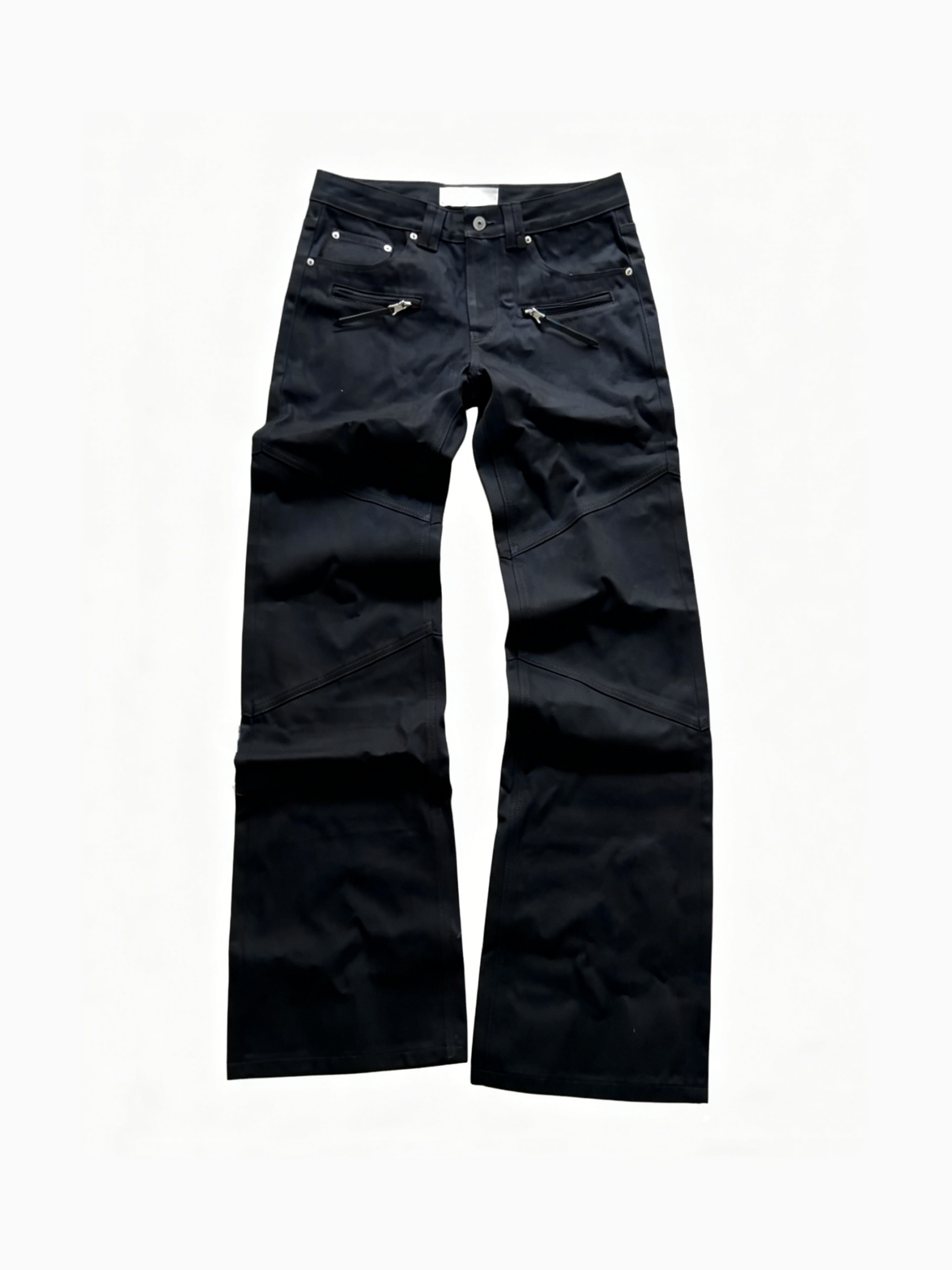 PLAID ZIP POCKET BOOTCUT JEANS