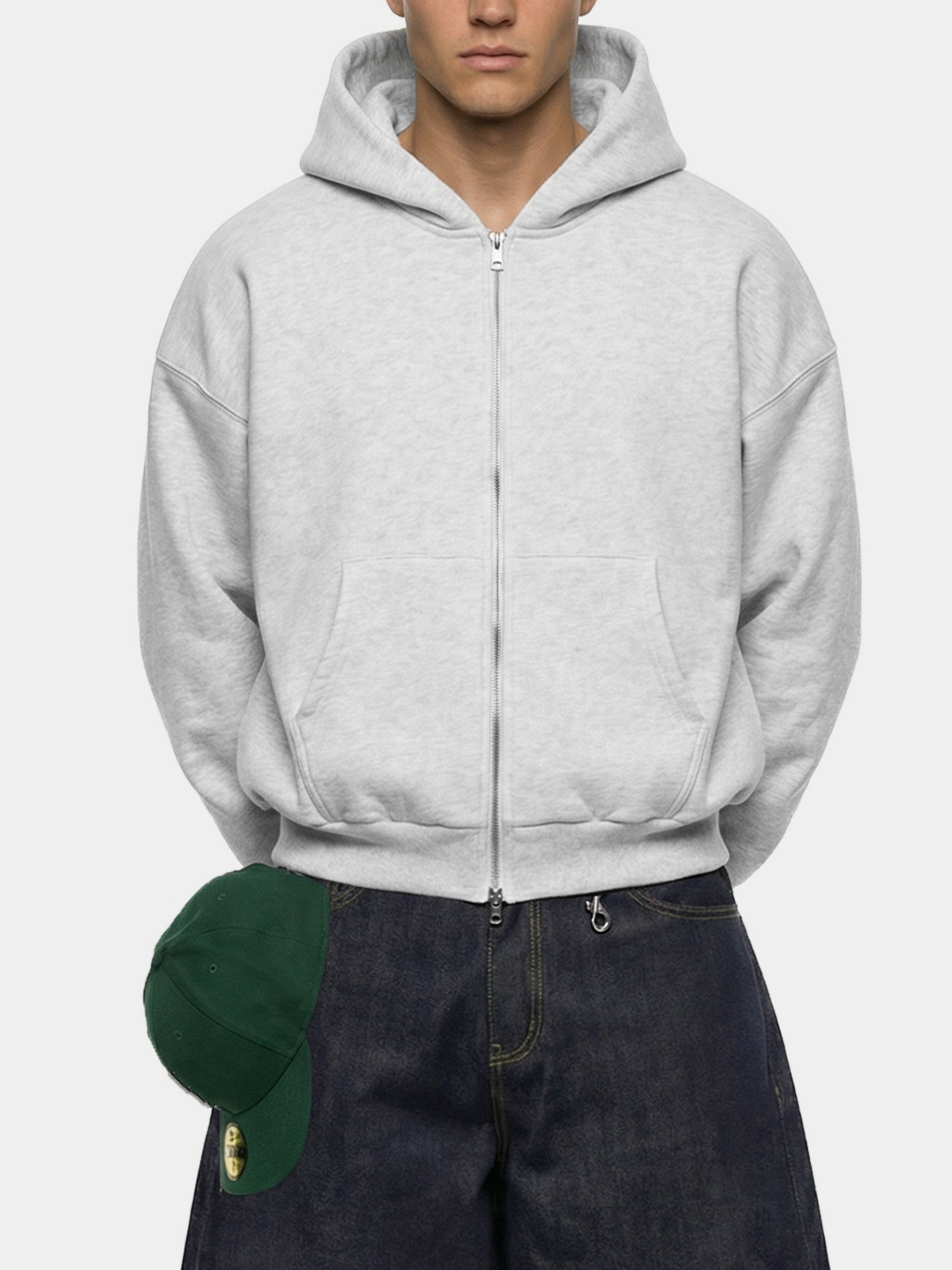 BOXY OVERSIZED ZIP HOODIE