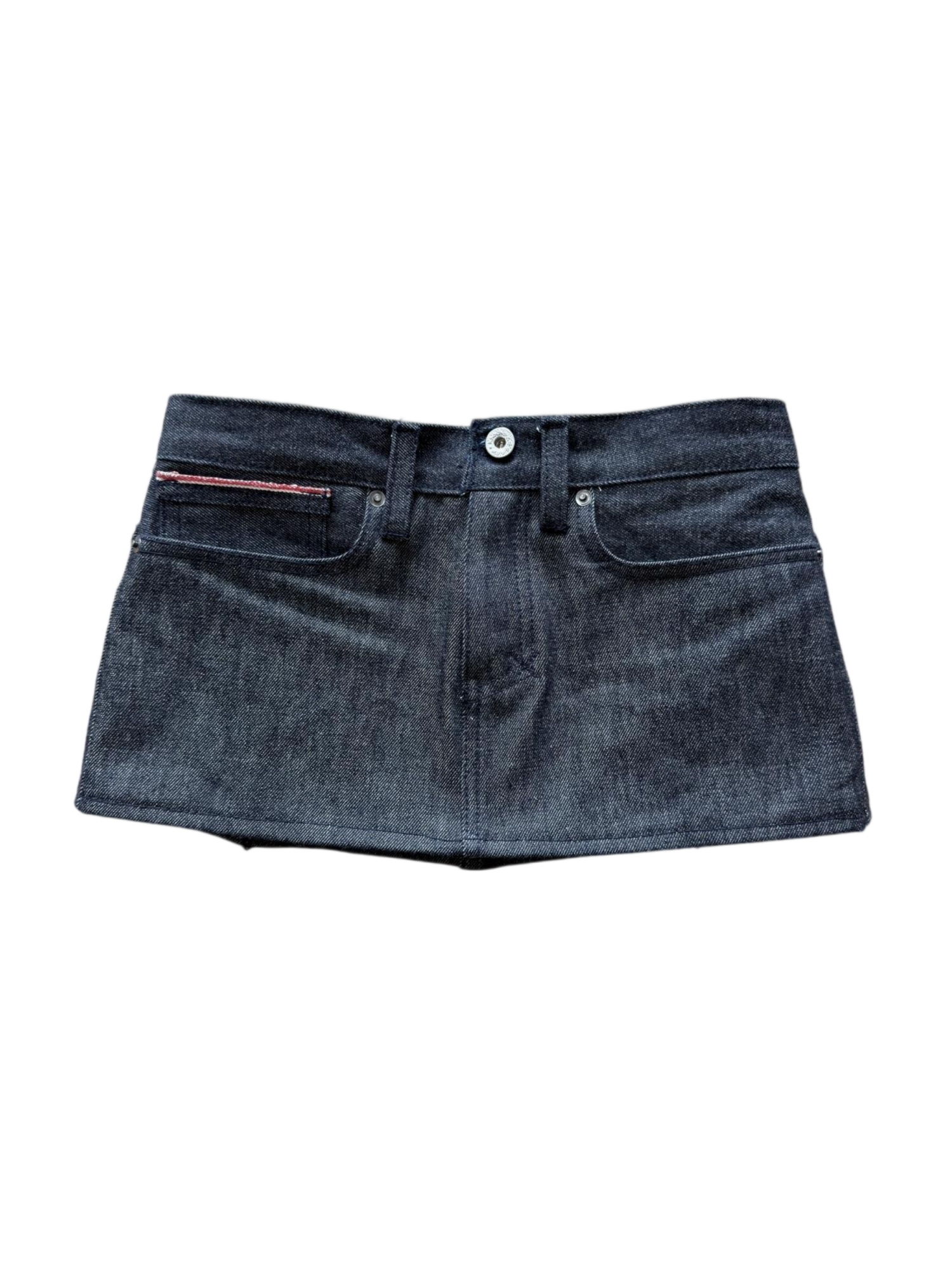 14 OZ JAPANESE GREYISH INDIGO SELVEDGE DENIM MINISKIRT