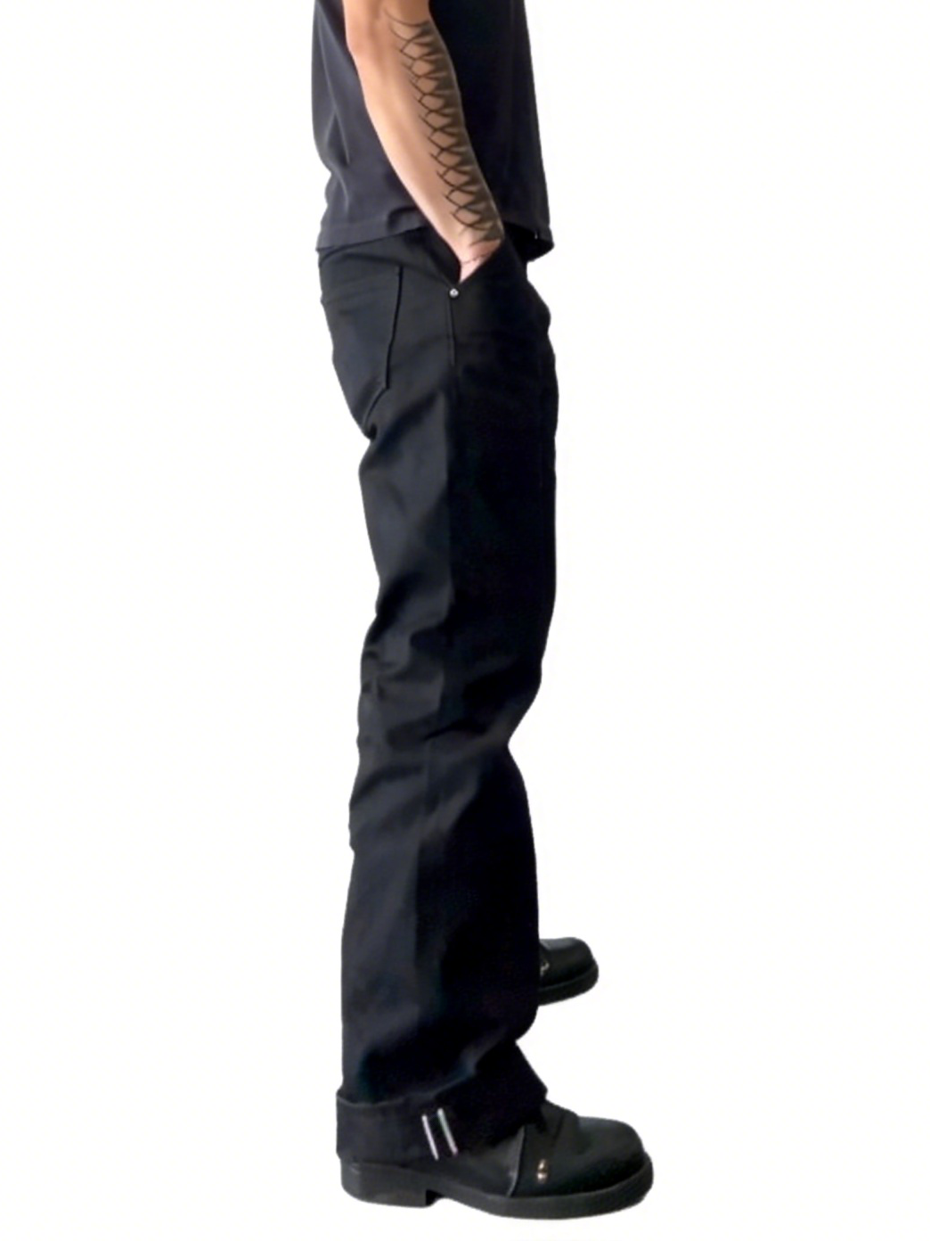 GASHED WASH BOOTCUT DENIM