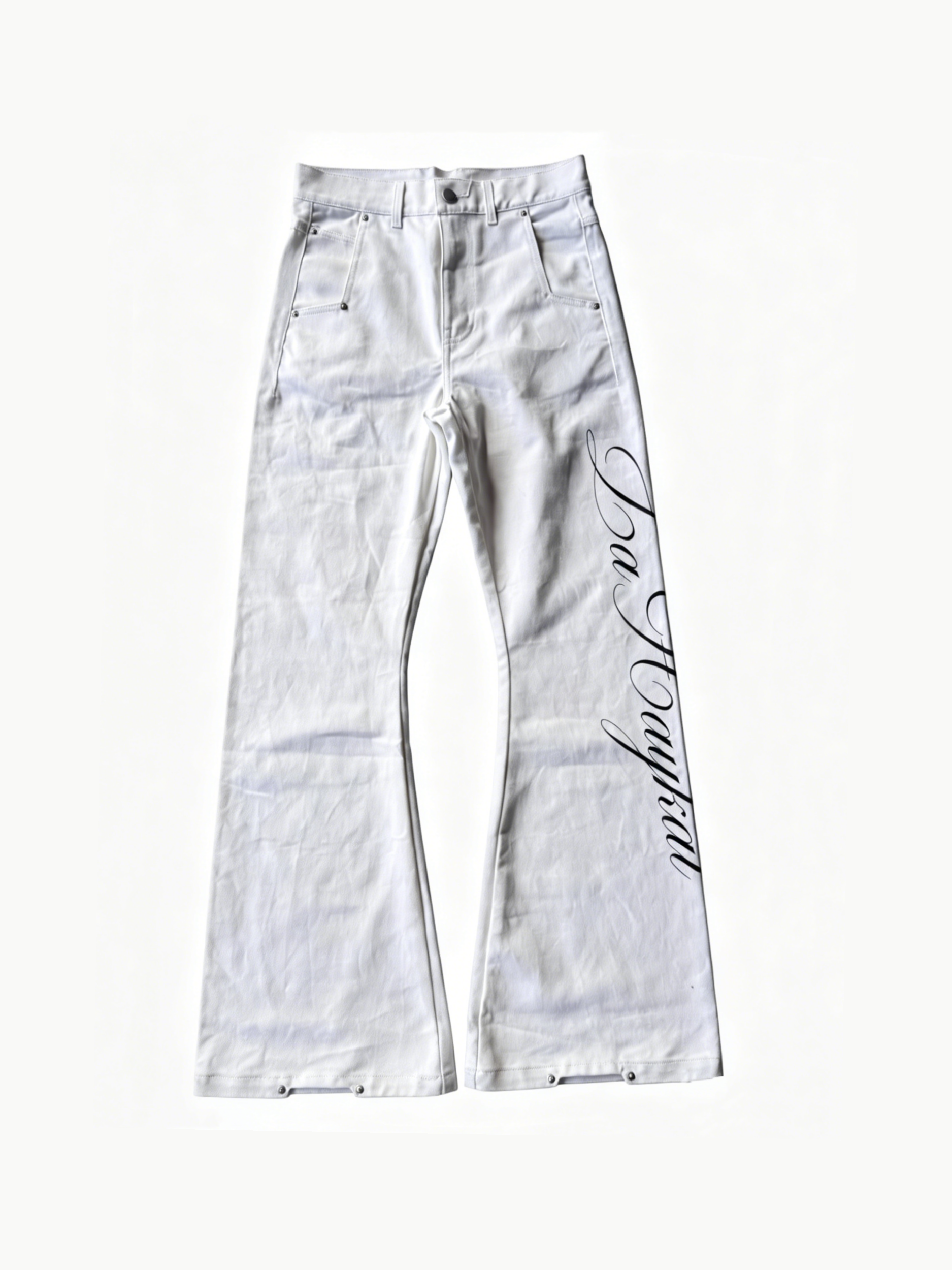 LETTER FLARED JEANS