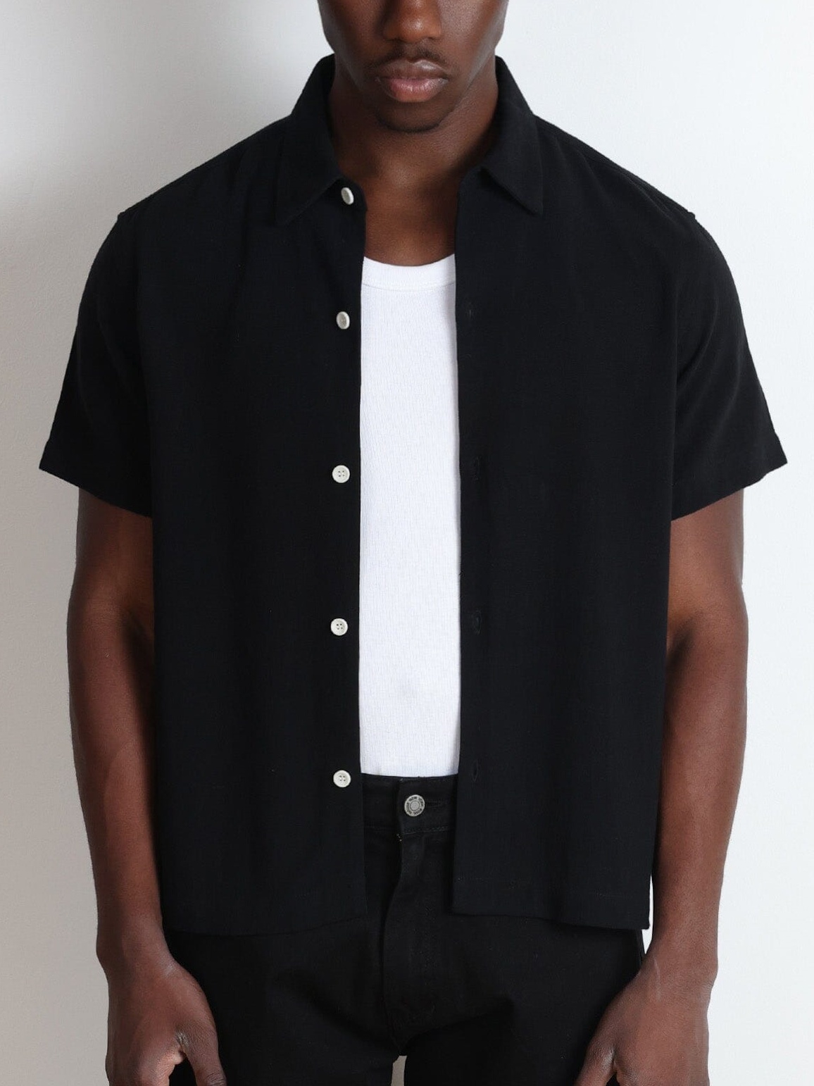  ROSEWOOD CROP BUTTON-UP