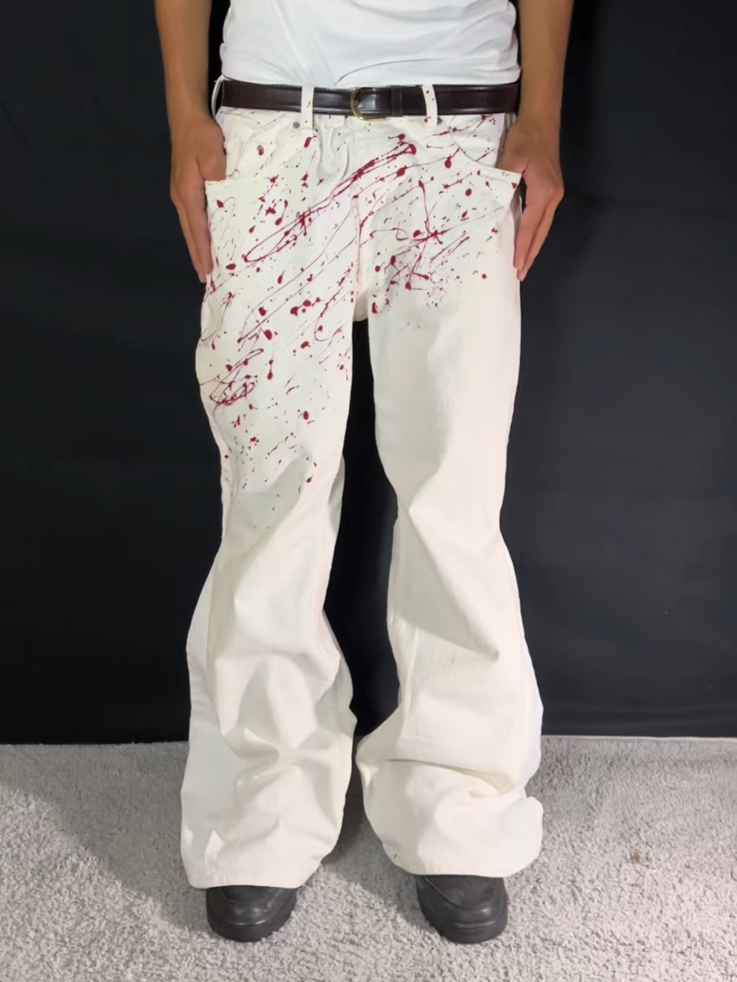 BLOOD PAINT BOOTCUT JEANS