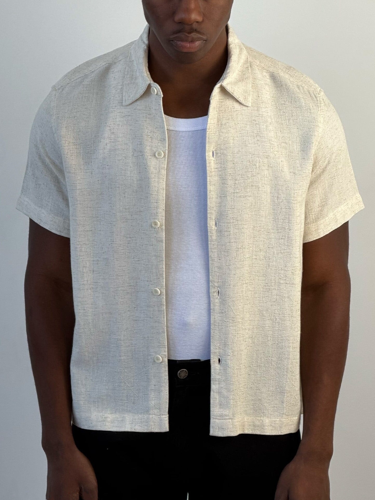  ROSEWOOD CROP BUTTON-UP