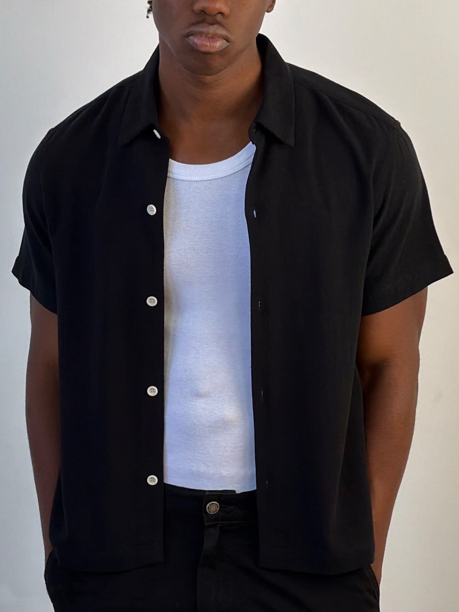  ROSEWOOD CROP BUTTON-UP