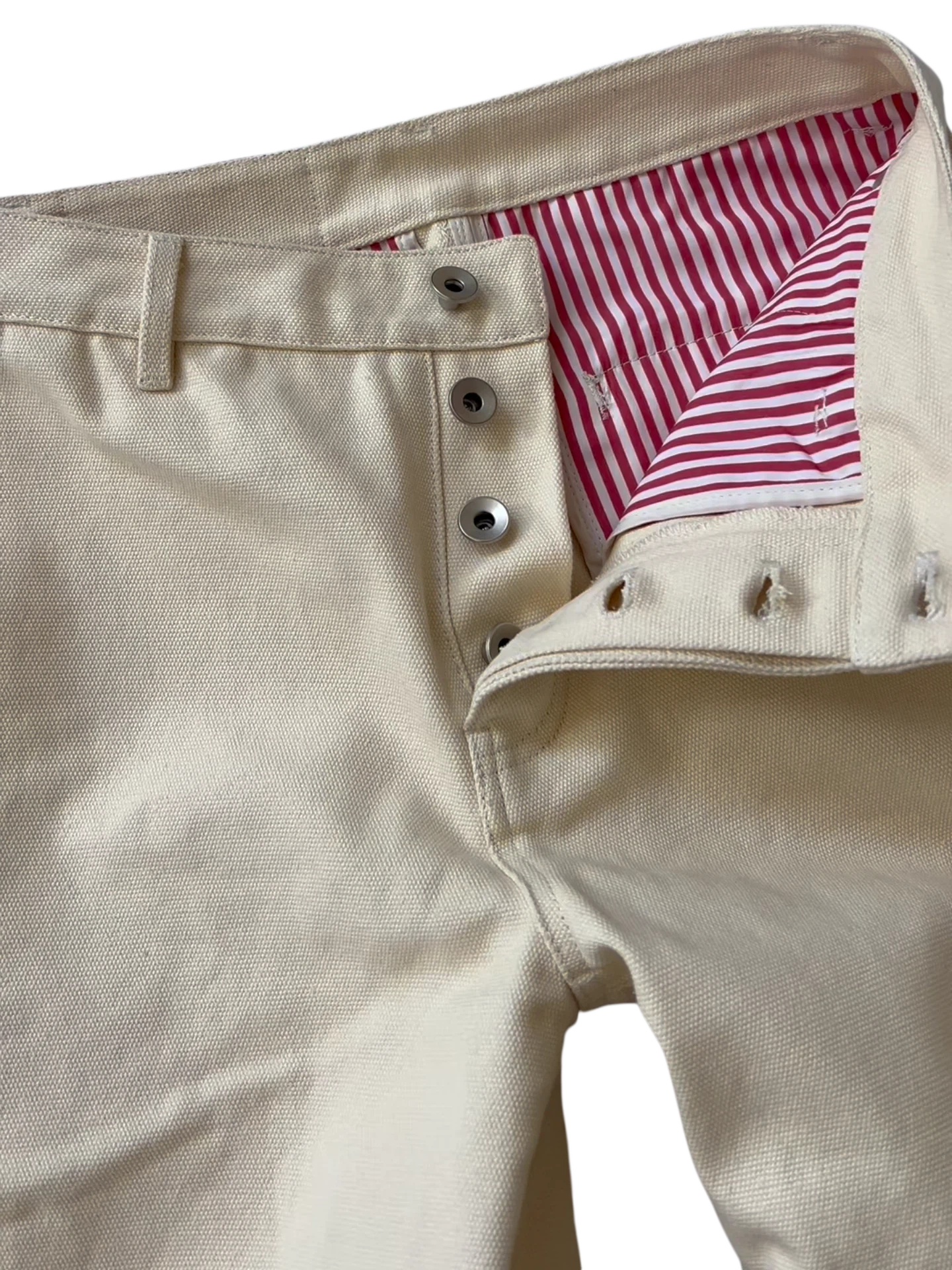 STRIPED-LINED CANVAS PANTS