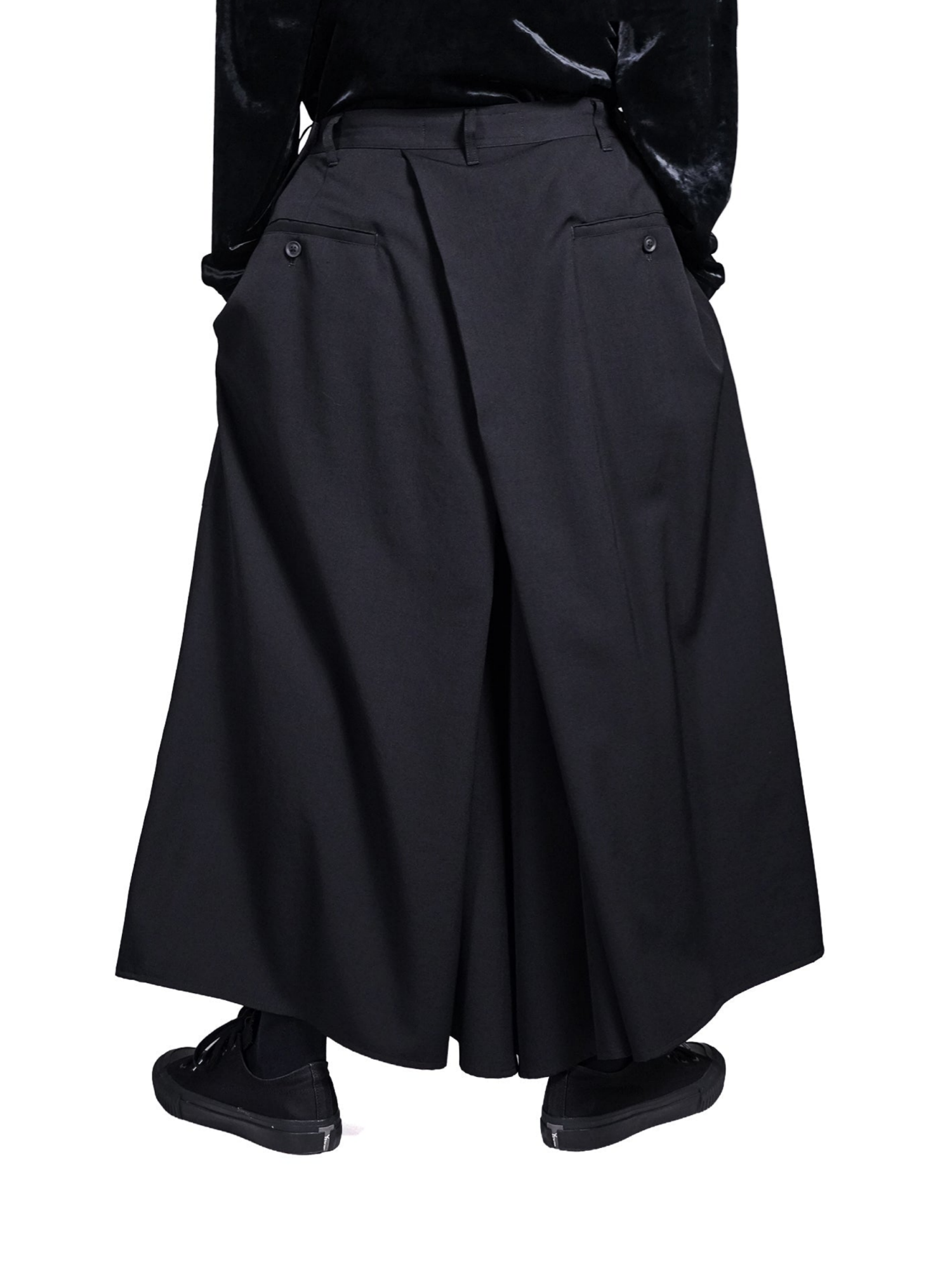 WOOL GABARDINE HAKAMA PANTS