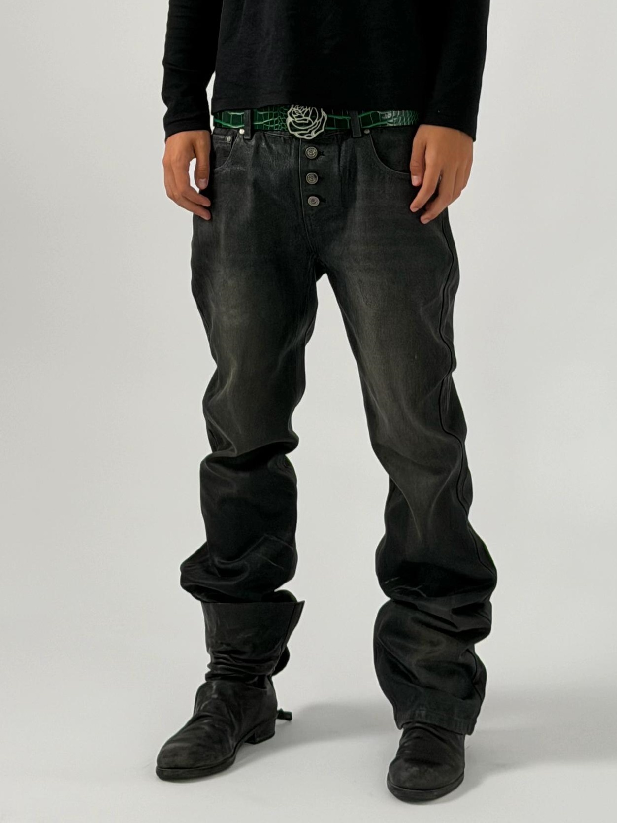 WAXED BOOTCUT DENIM