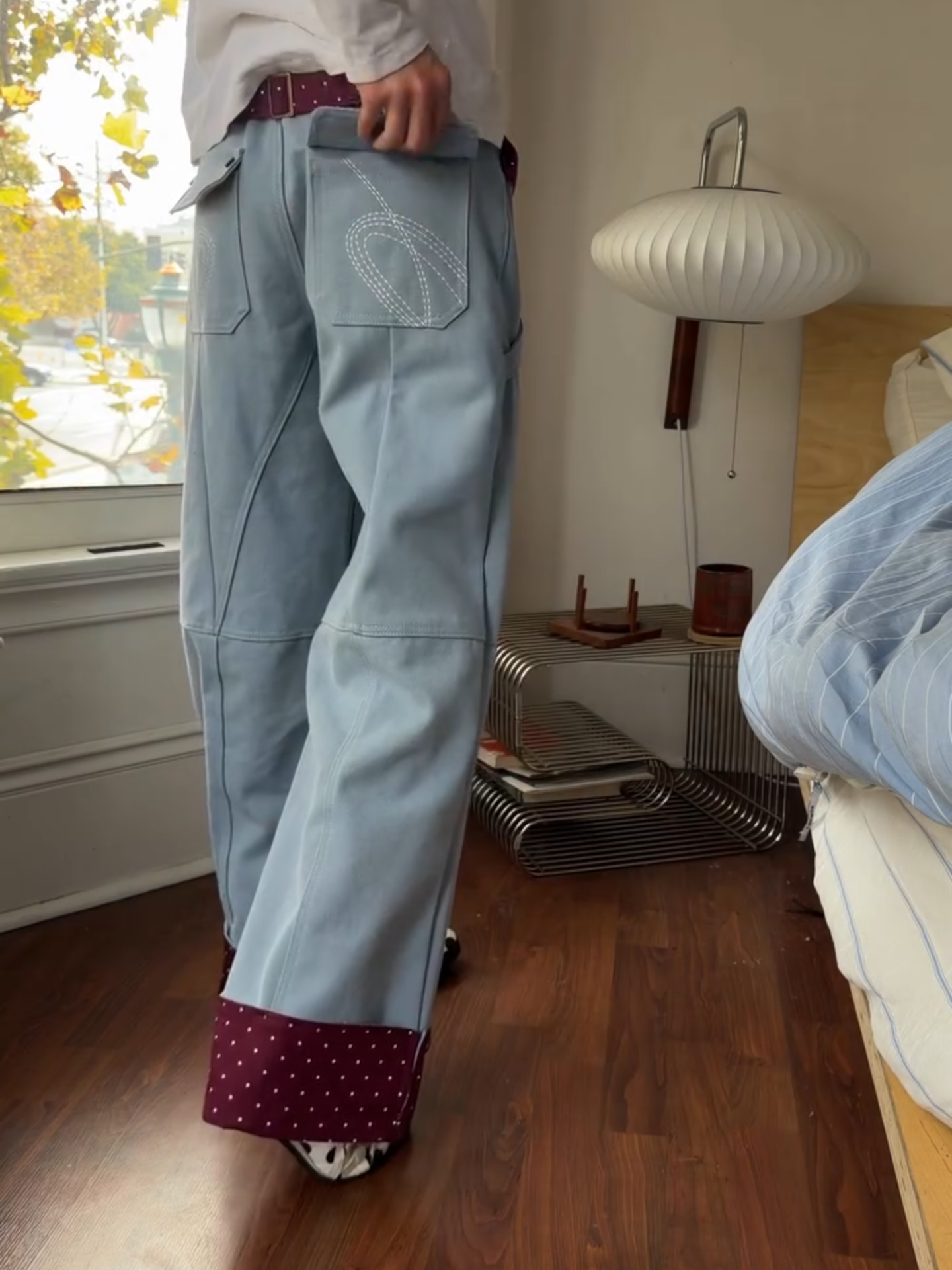 ASYMMETRIC PANEL CANVAS PANTS