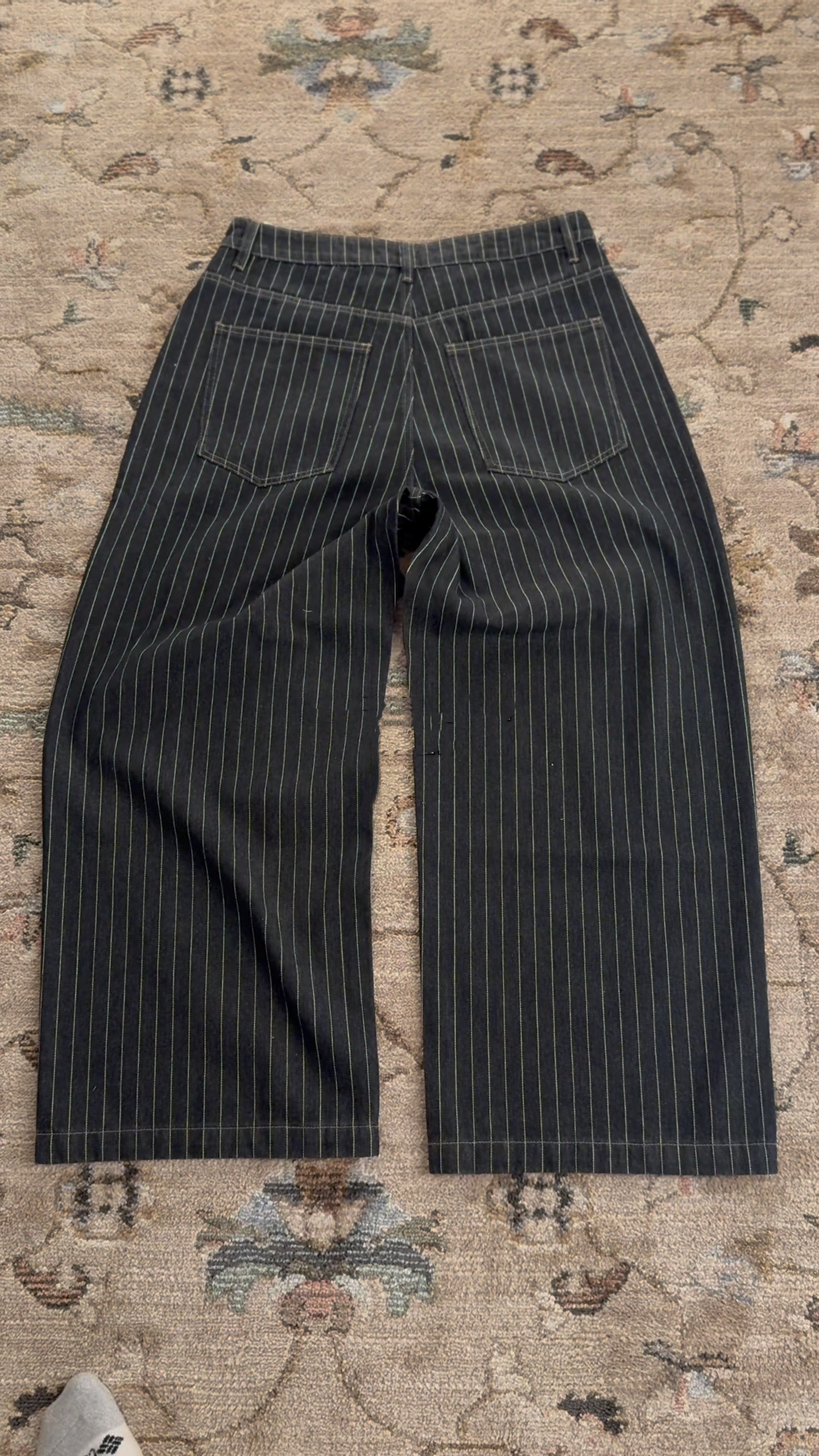 PINSTRIPE WIDE LEG DENIM