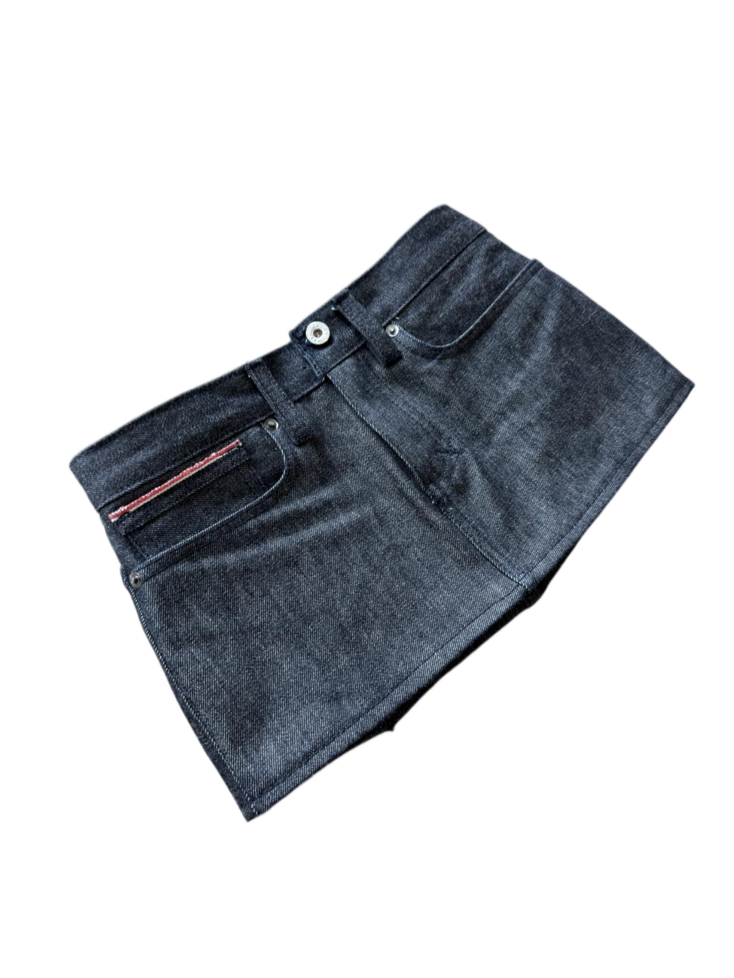 14 OZ JAPANESE GREYISH INDIGO SELVEDGE DENIM MINISKIRT