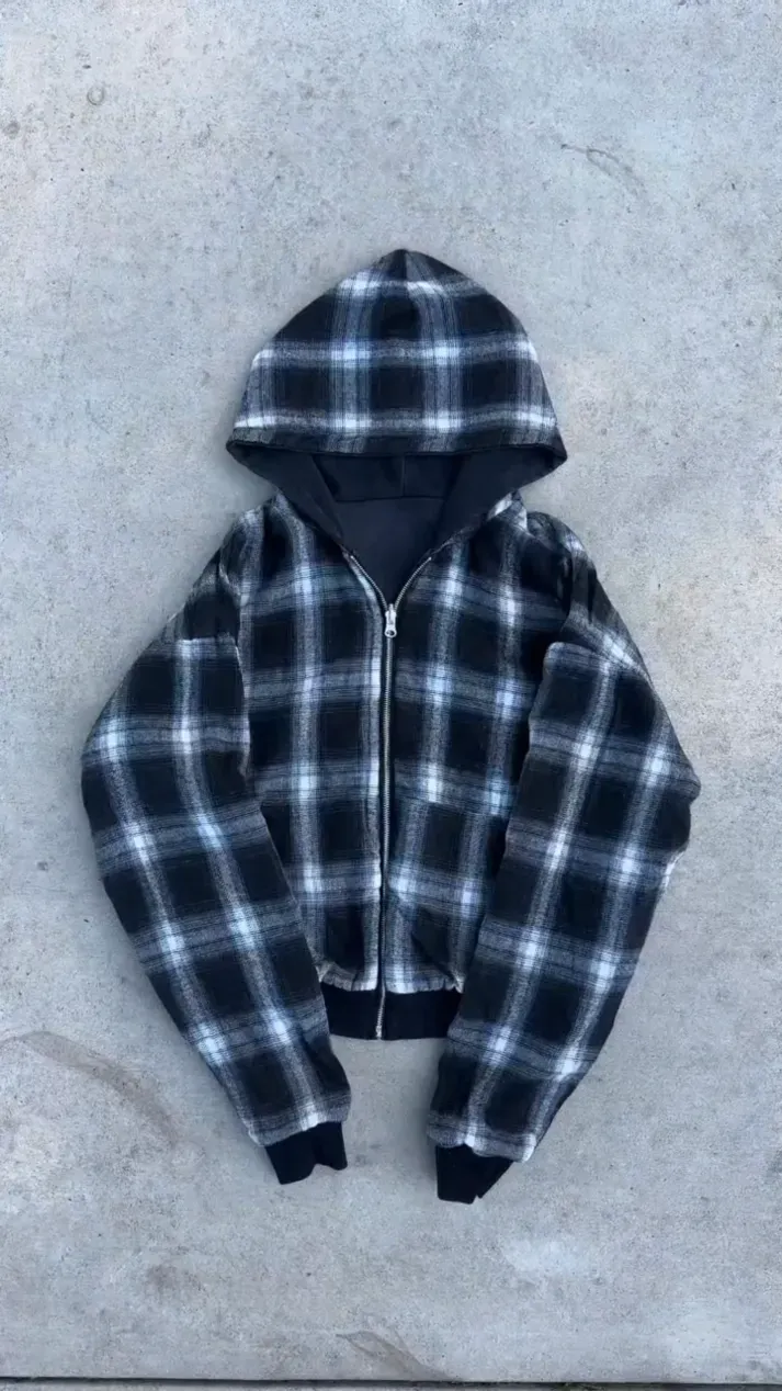 REVERSIBLE PLAID ZIP HOODIE