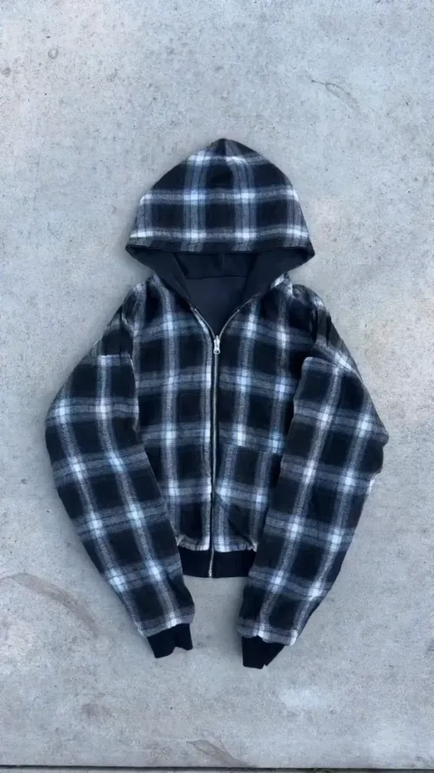 REVERSIBLE PLAID ZIP HOODIE