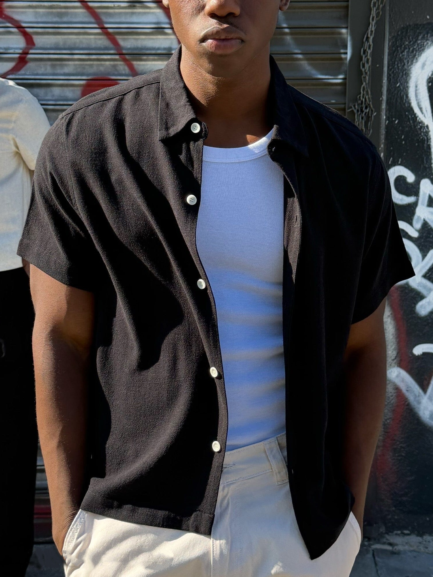  ROSEWOOD CROP BUTTON-UP