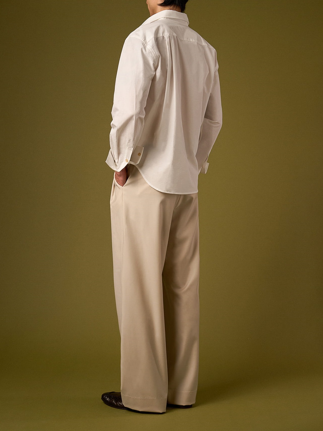 WOOL PLEATED TROUSERS