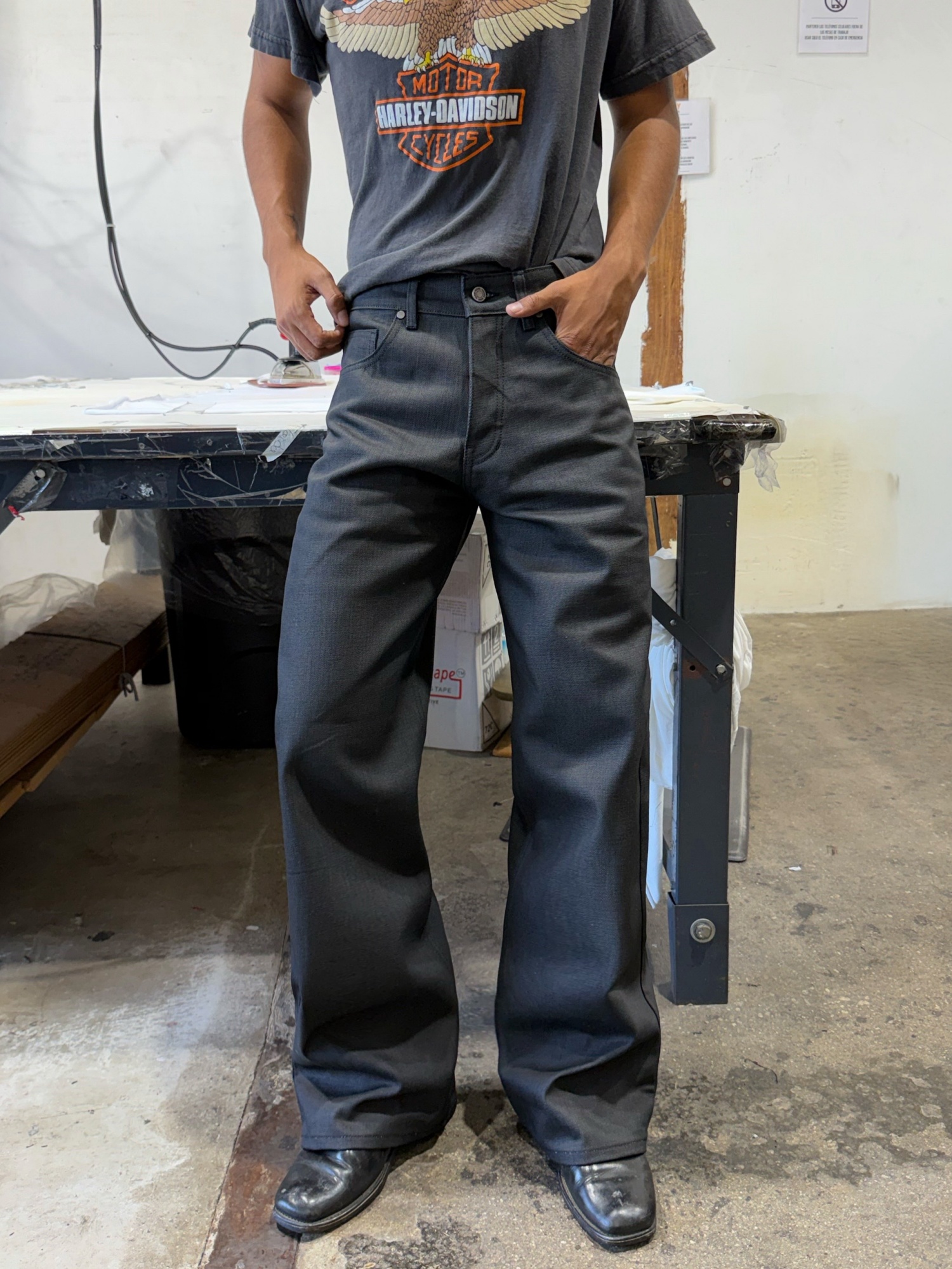 WAXED TOKYO STRAIGHT-WIDE JEANS