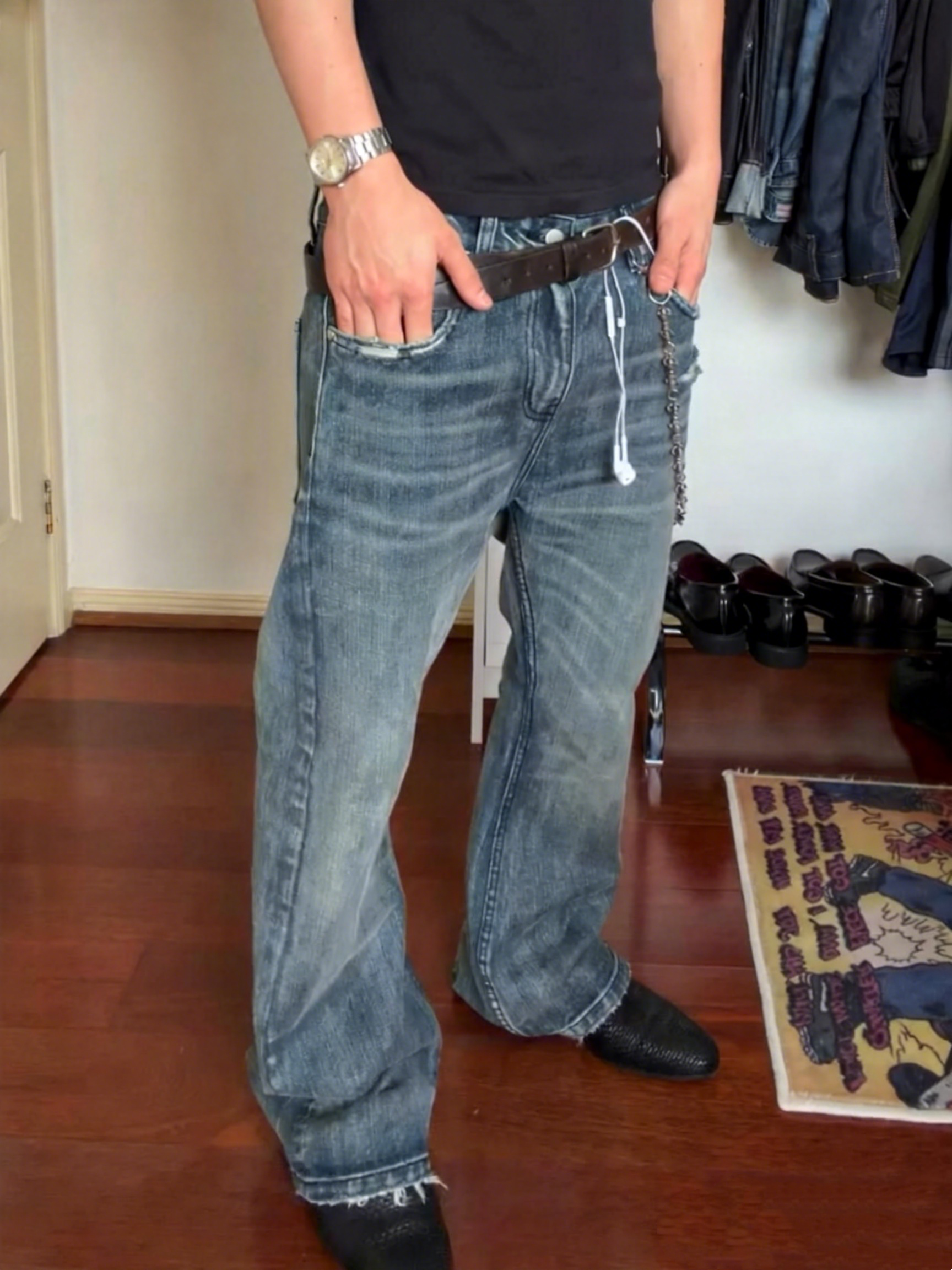 VINTAGE RIVET BOOTCUT JEANS