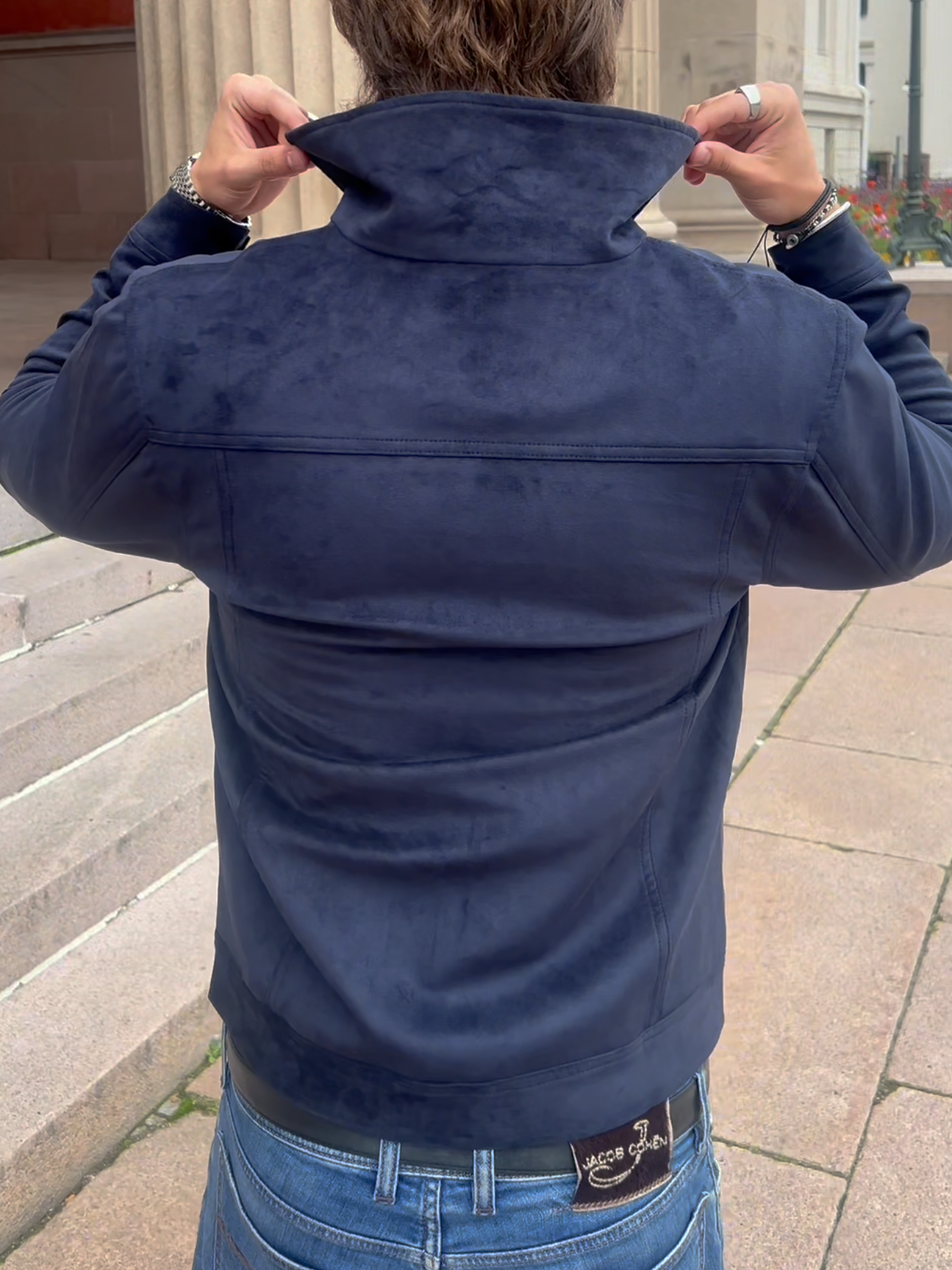 ALCANTARA STAND COLLAR JACKET