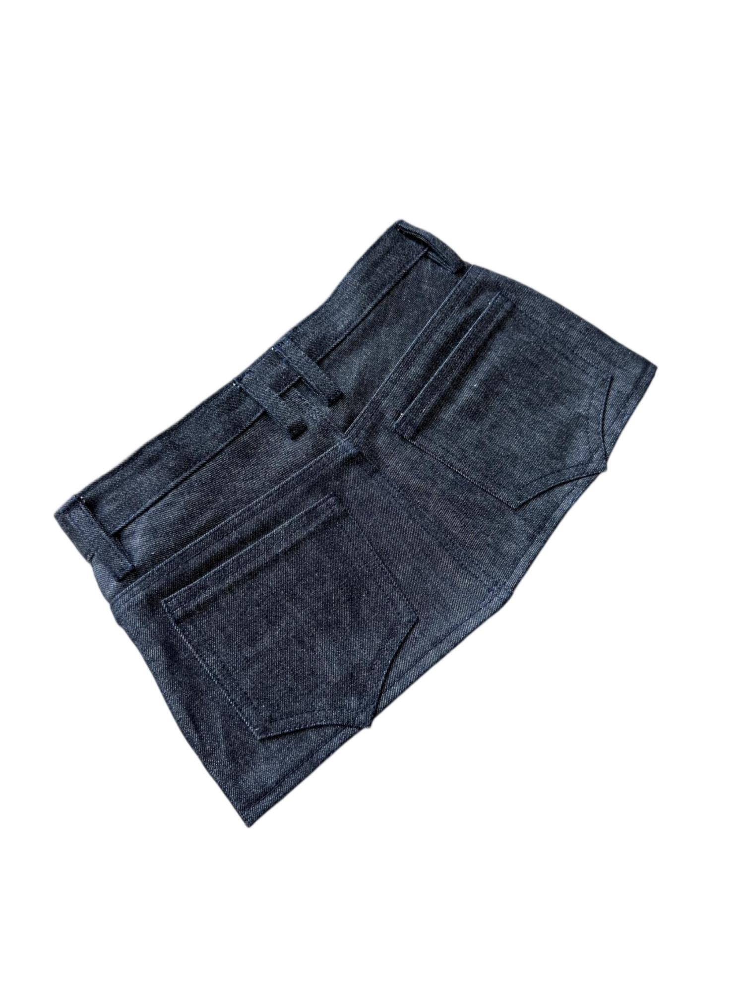14 OZ JAPANESE GREYISH INDIGO SELVEDGE DENIM MINISKIRT
