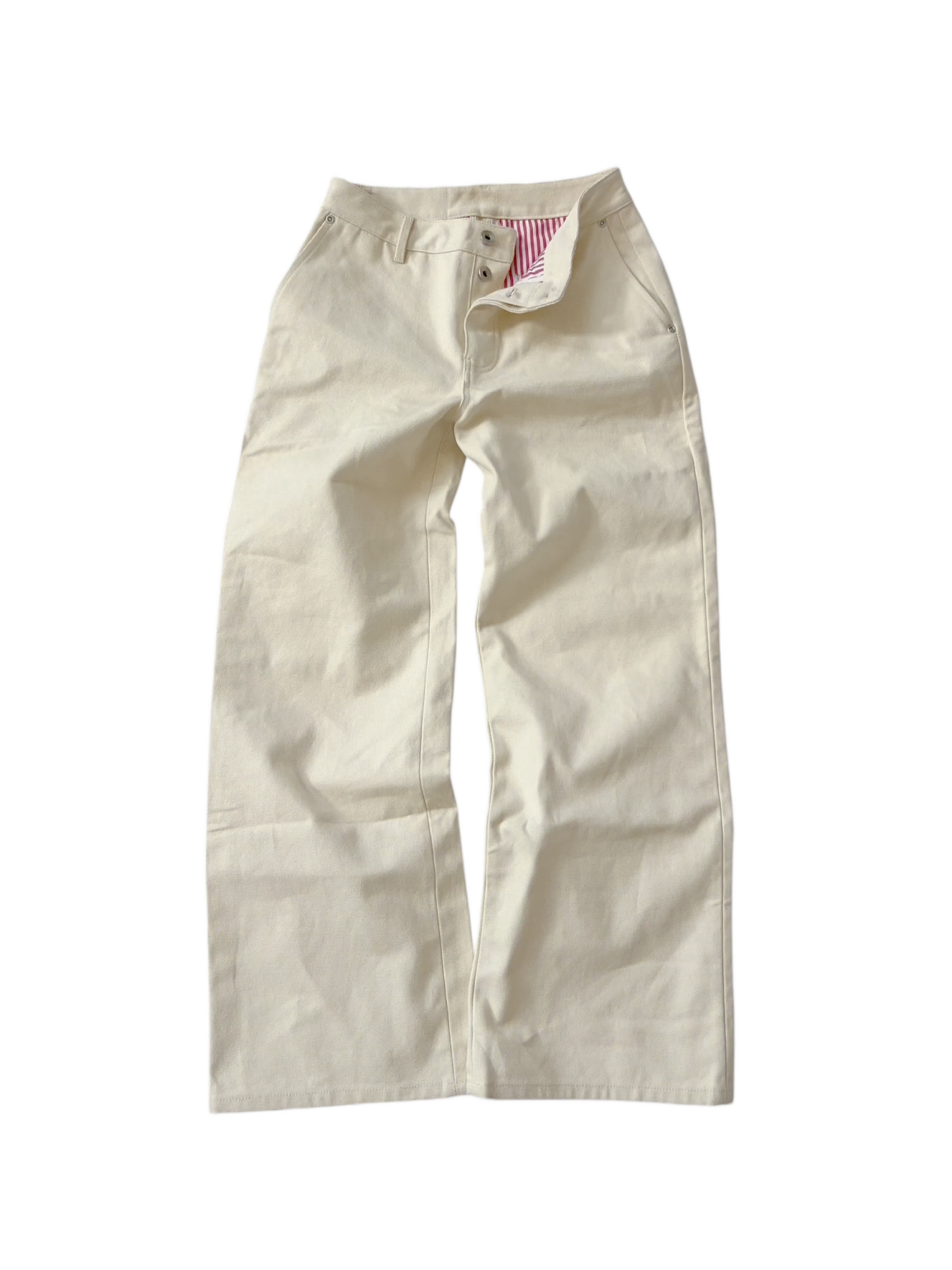 STRIPED-LINED CANVAS PANTS