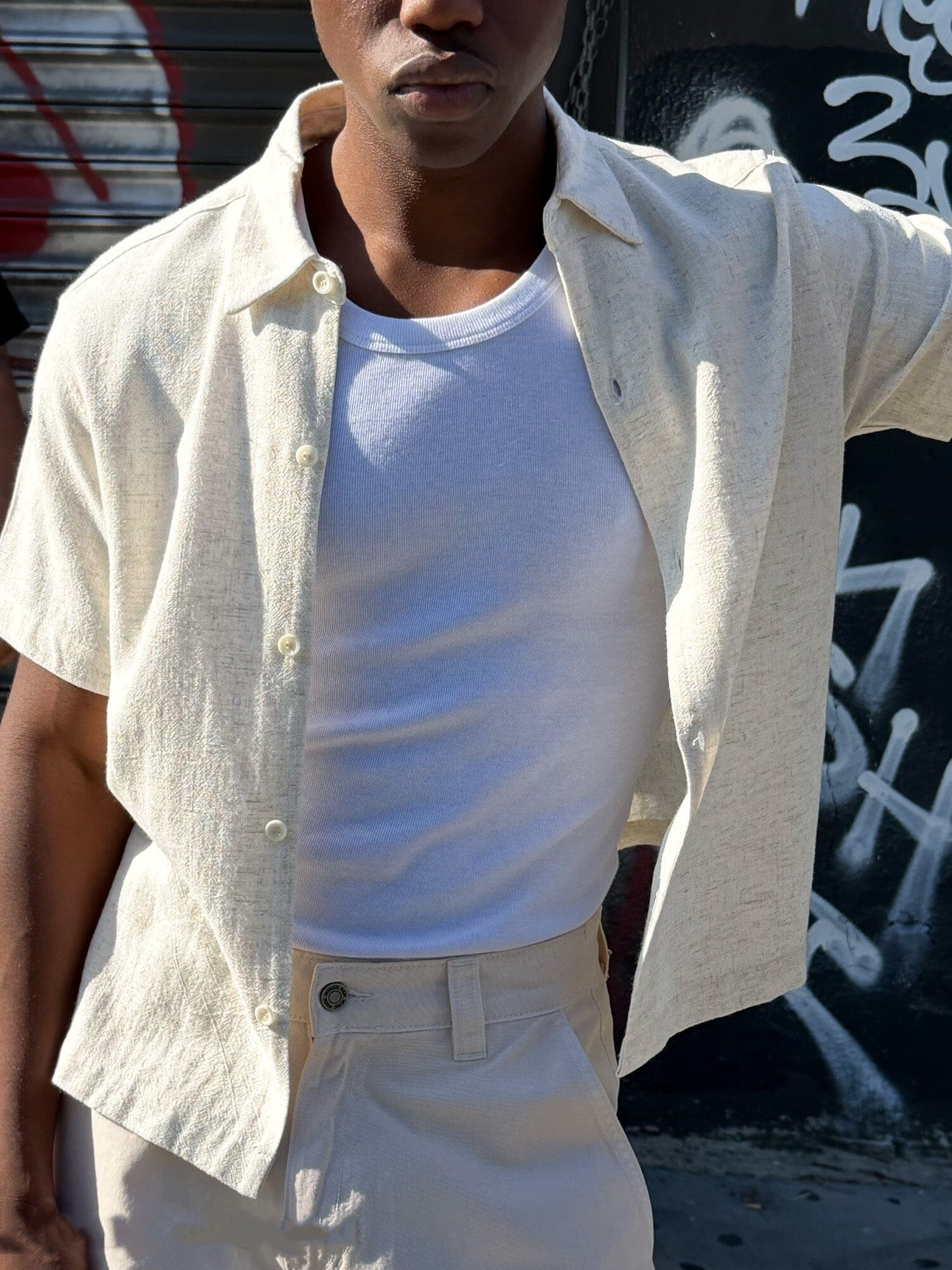  ROSEWOOD CROP BUTTON-UP