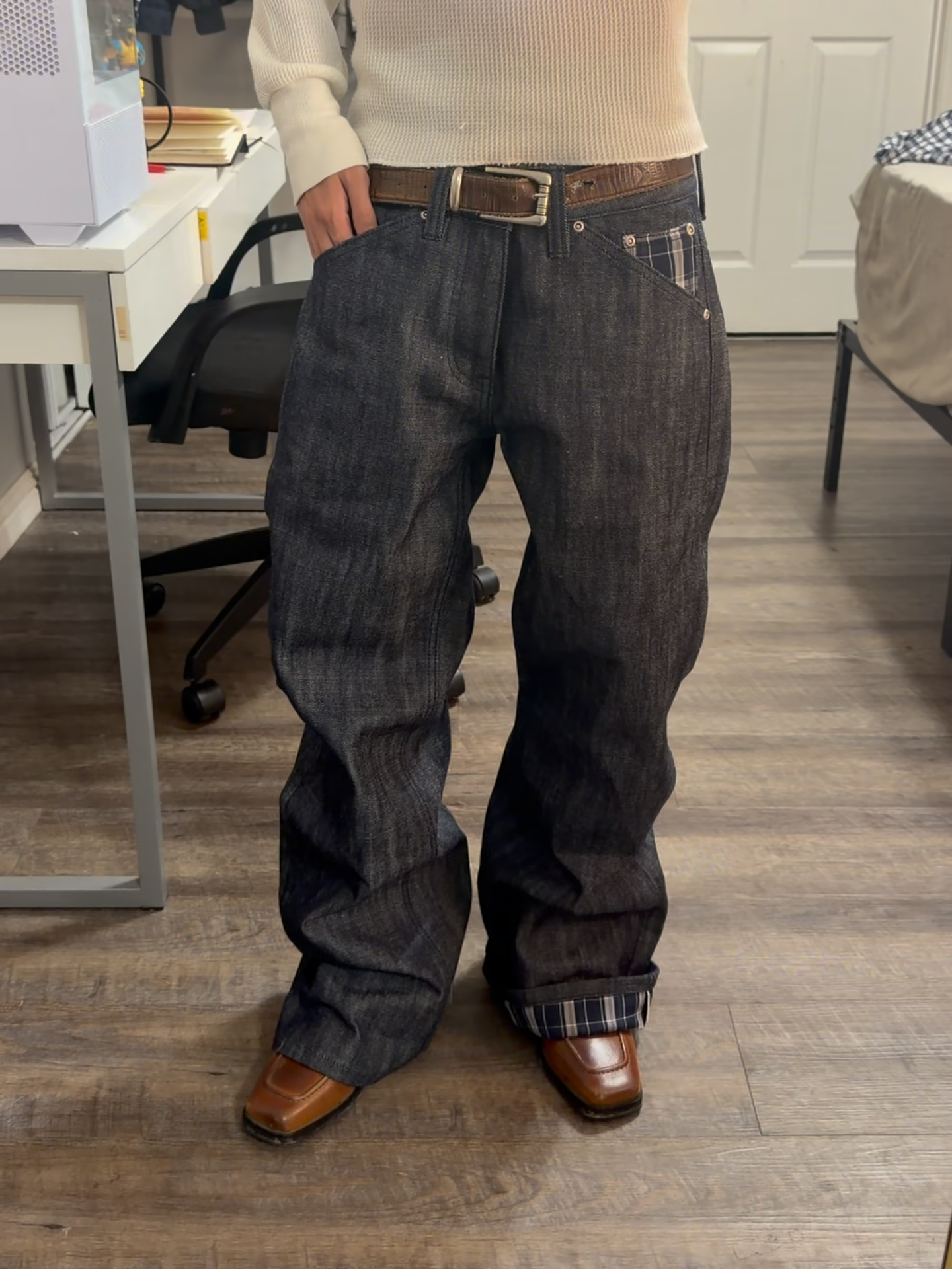 PLAID SELVEDGE DENIM