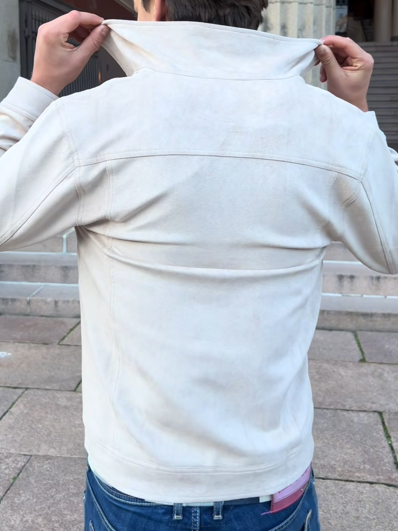 ALCANTARA STAND COLLAR JACKET