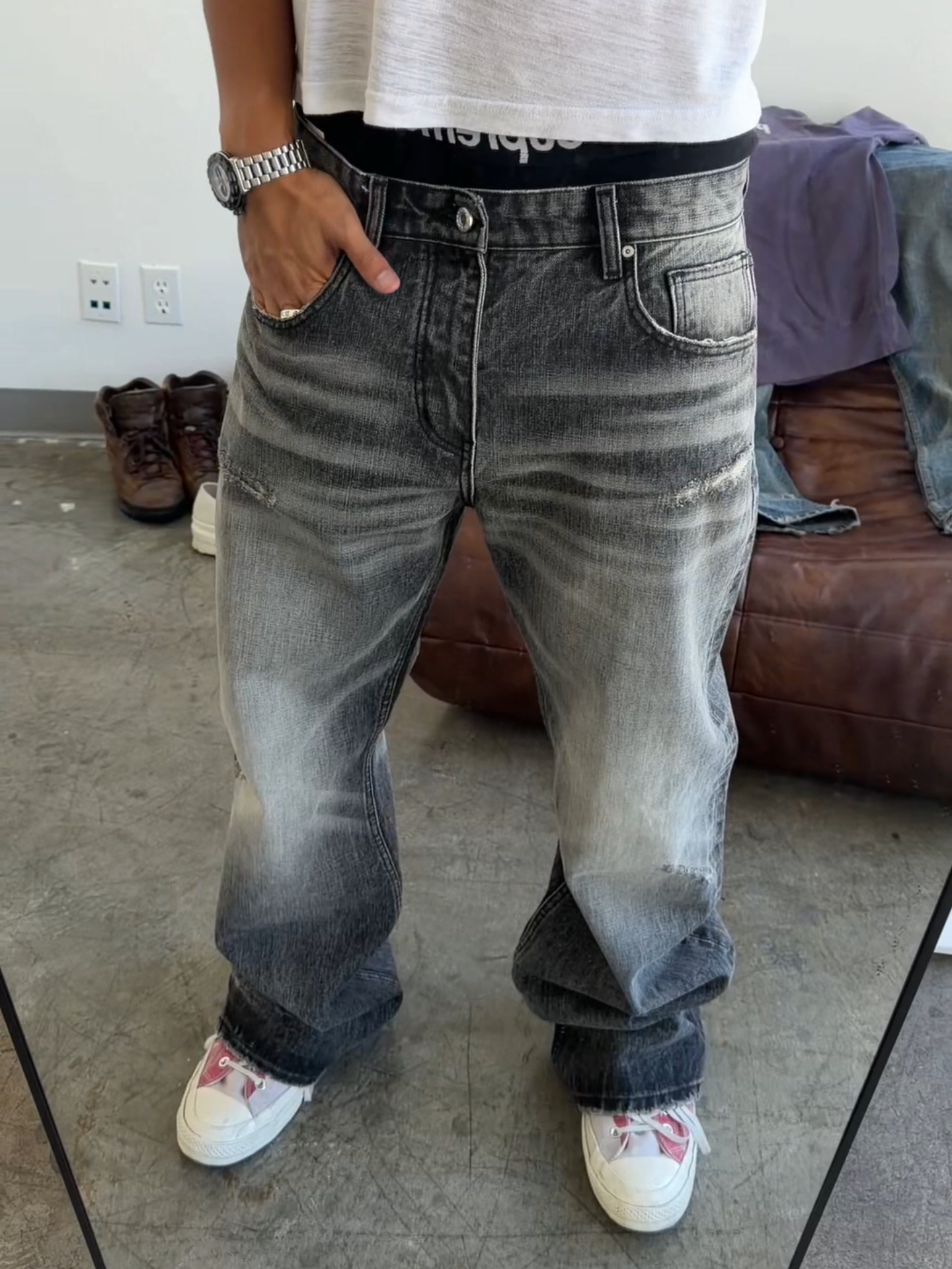 "ECHO" WASHED BOOTCUT DENIM