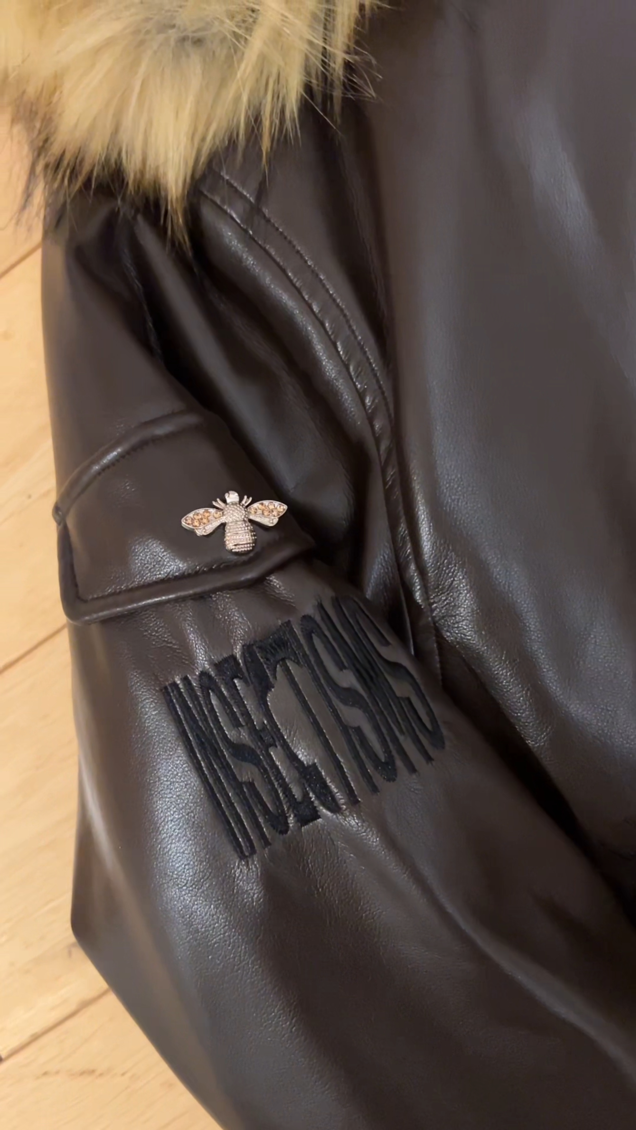 REVERSIBLE FIREFLY FUR BOMBER JACKET